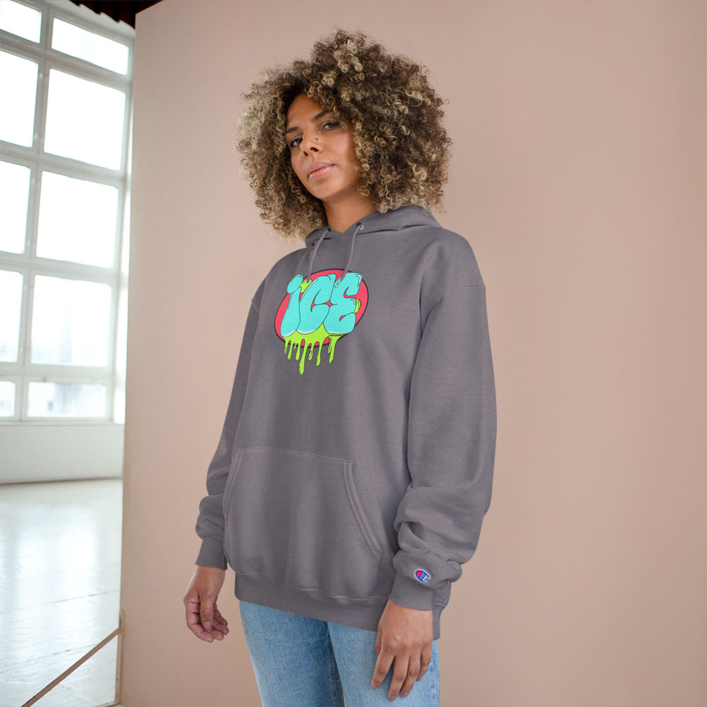 Ice Drip Champion Hoodie - Stylish Streetwear for Teens, Gift for Birthdays, Hip Hop Fashion, Cozy Casual Wear, Unique Graphic Sweatshirt