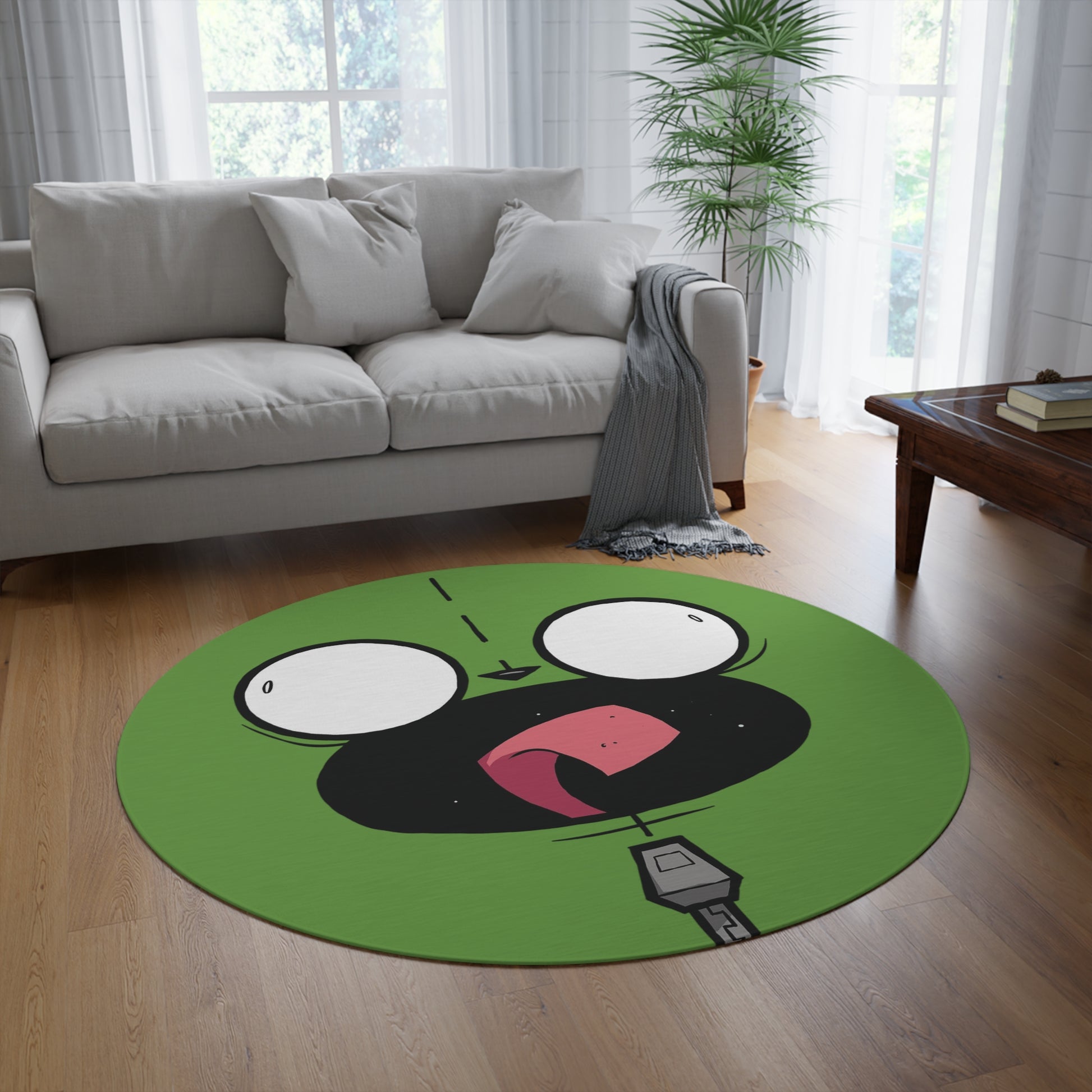 Gir-Themed Round Rug, Playroom Decor, Pet Lover Gift, Kids Room, Cozy Home Accessory