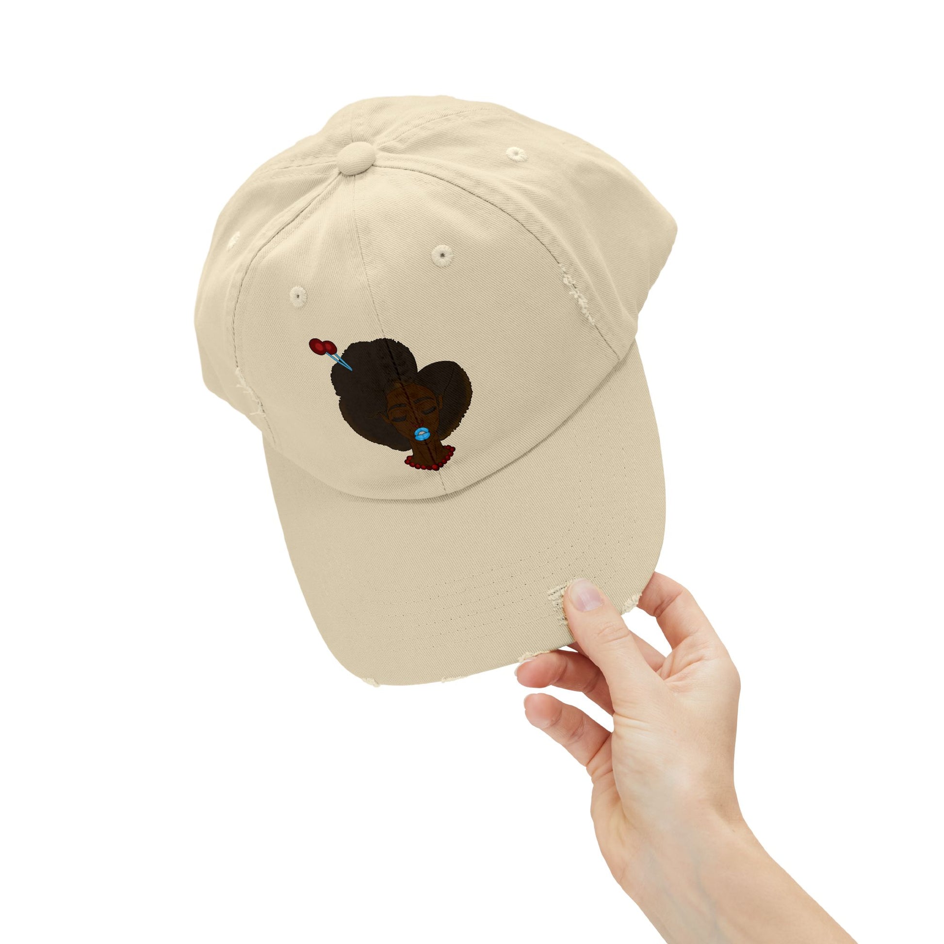 Unisex Distressed Cap with Unique Graphic, Trendy Hat for Everyday Wear, Ideal Gift for Her or Him, Summer Accessory, Casual Fashion