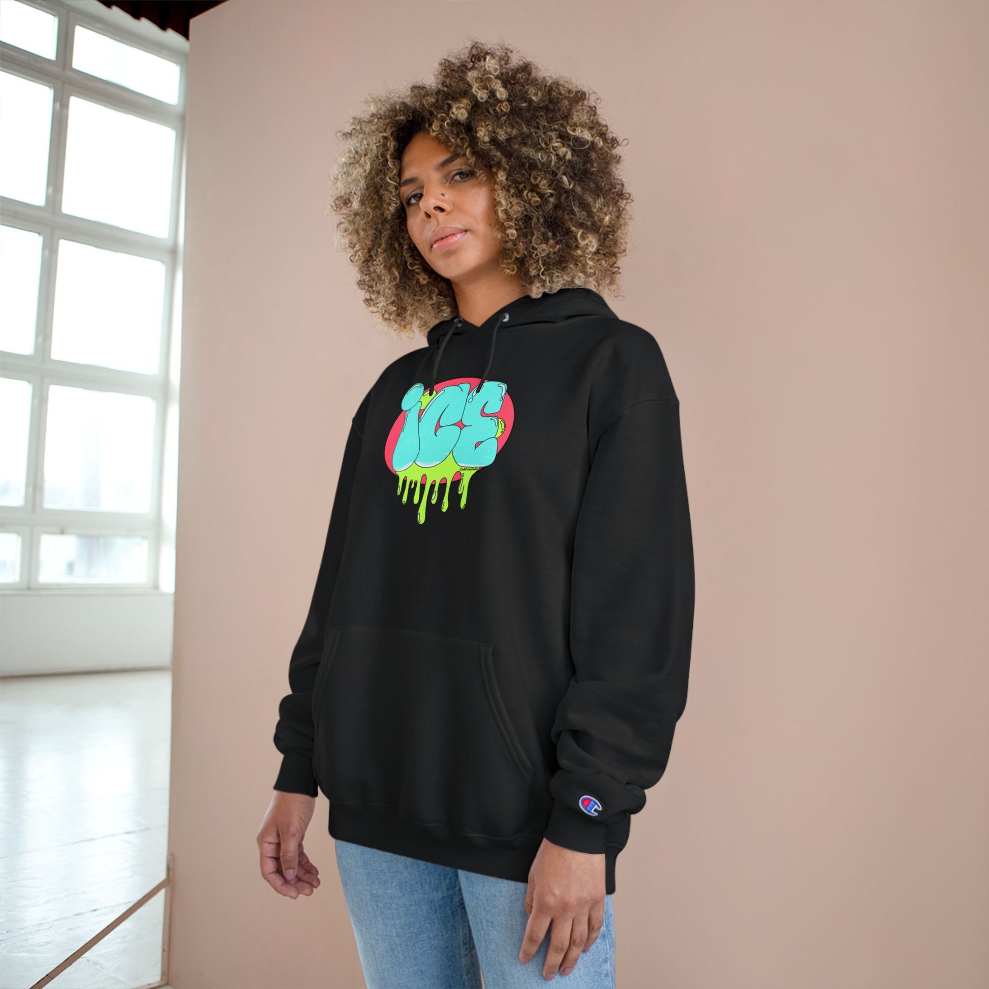 Ice Drip Champion Hoodie - Stylish Streetwear for Teens, Gift for Birthdays, Hip Hop Fashion, Cozy Casual Wear, Unique Graphic Sweatshirt