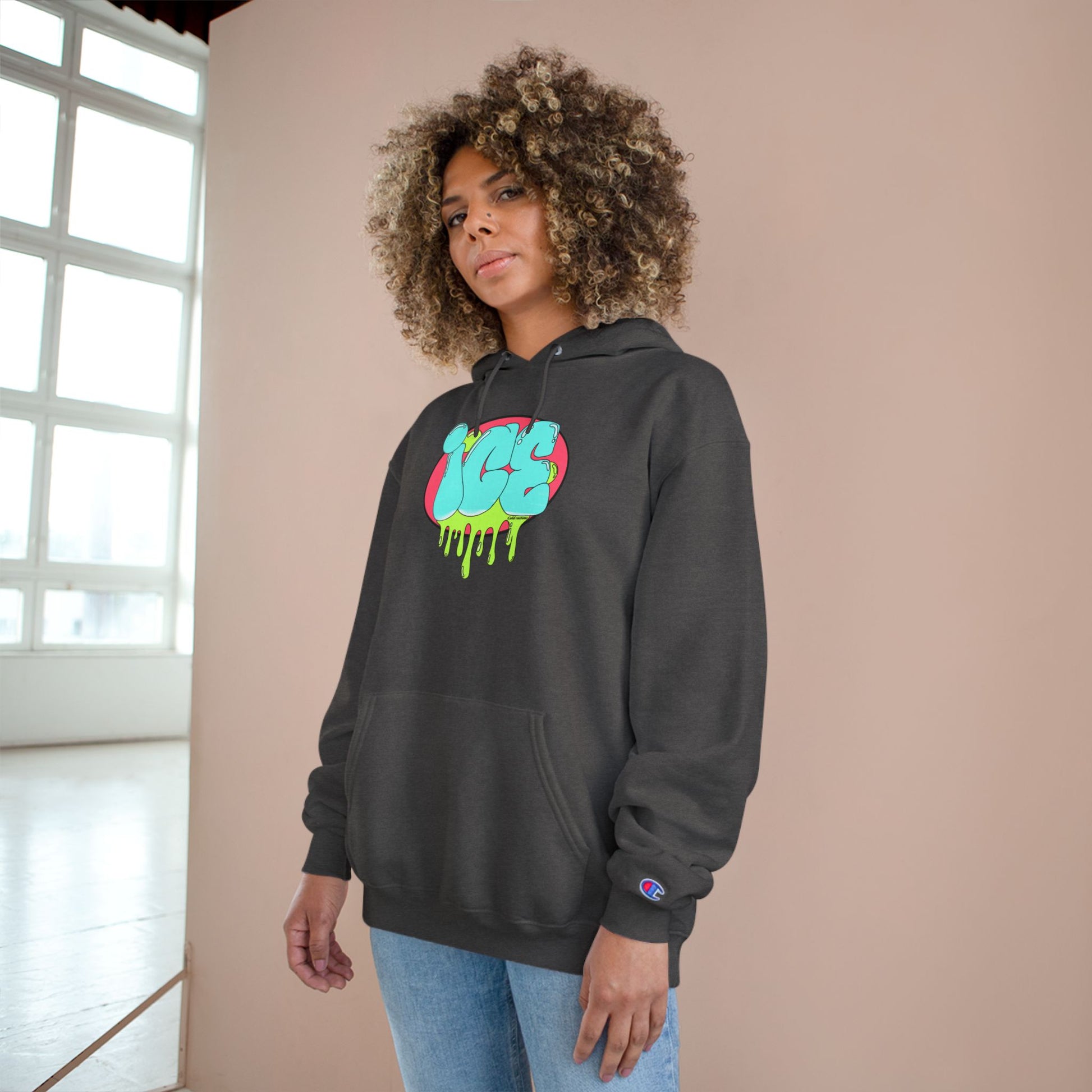Ice Drip Champion Hoodie - Stylish Streetwear for Teens, Gift for Birthdays, Hip Hop Fashion, Cozy Casual Wear, Unique Graphic Sweatshirt