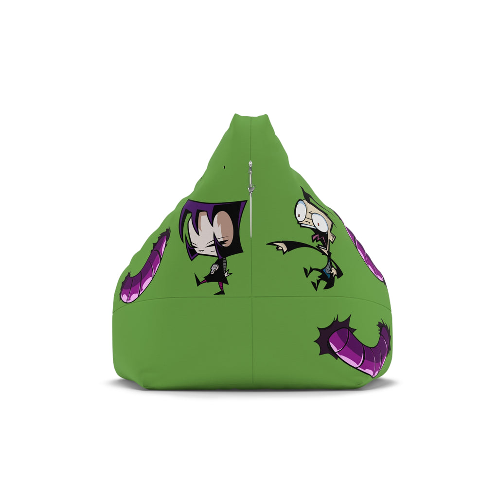 Invader Zim Vibrant Cartoon Bean Bag Chair Cover for Kids, Fun Playroom Decor, Anime Style Lounge Chair, Gaming Room Essential, Kids' Bedroom Accessory