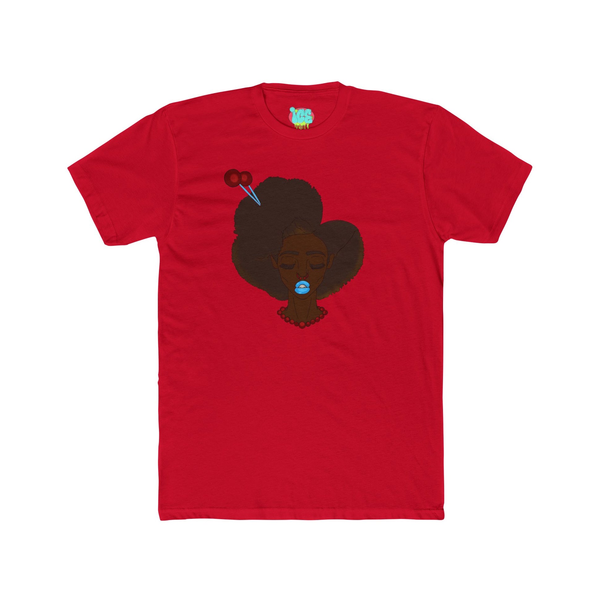 Stylish Unisex Cotton Crew Tee with Red Cloud Design, Casual Wear, Anime Merch, Gift for Friends, Everyday Style, Conventions