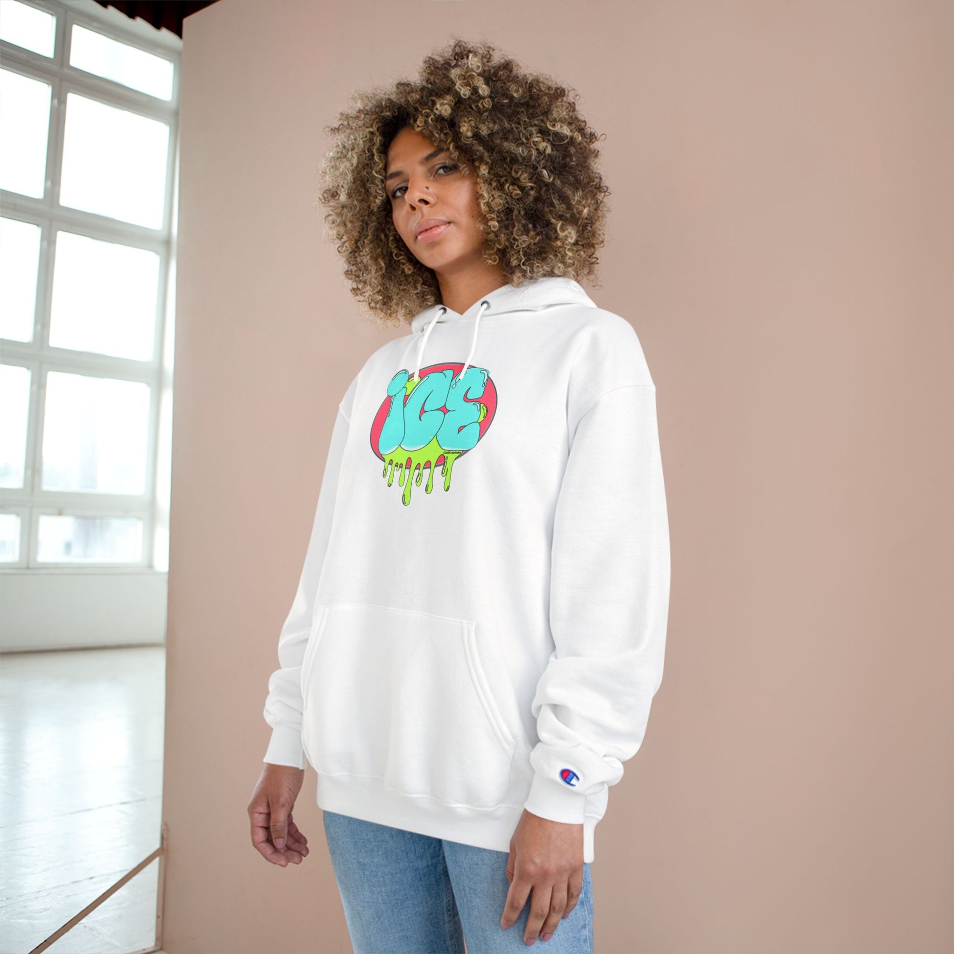 Ice Drip Champion Hoodie - Stylish Streetwear for Teens, Gift for Birthdays, Hip Hop Fashion, Cozy Casual Wear, Unique Graphic Sweatshirt