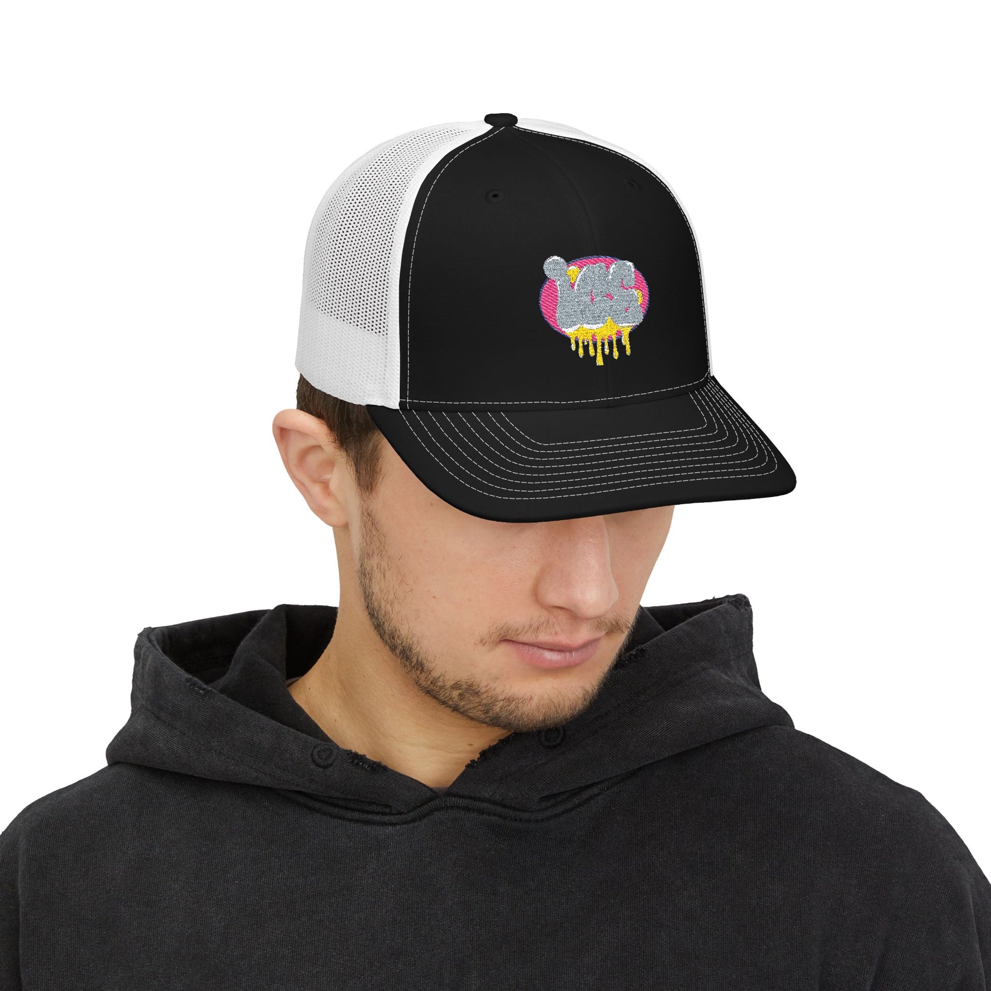 Cute Cat Embroidered Snapback Trucker Cap, Cat Lover Gift, Animal Hat, Adjustable Cap for Summer, Fashionable Headwear, Unique Accessories