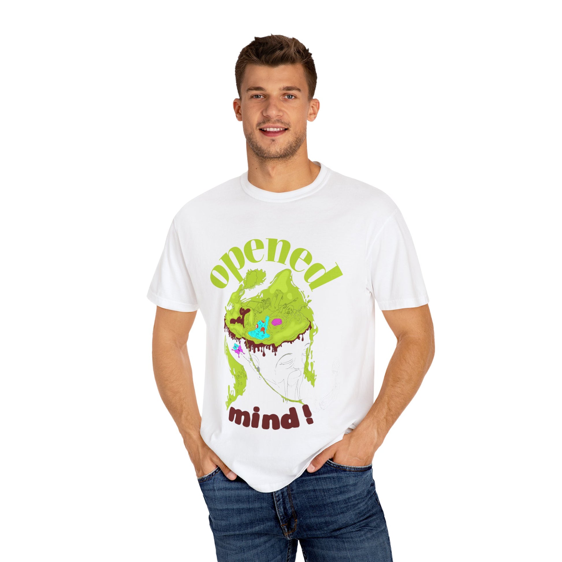 opened mind art lover Unisex Garment-Dyed T-shirt, own hand drawn design