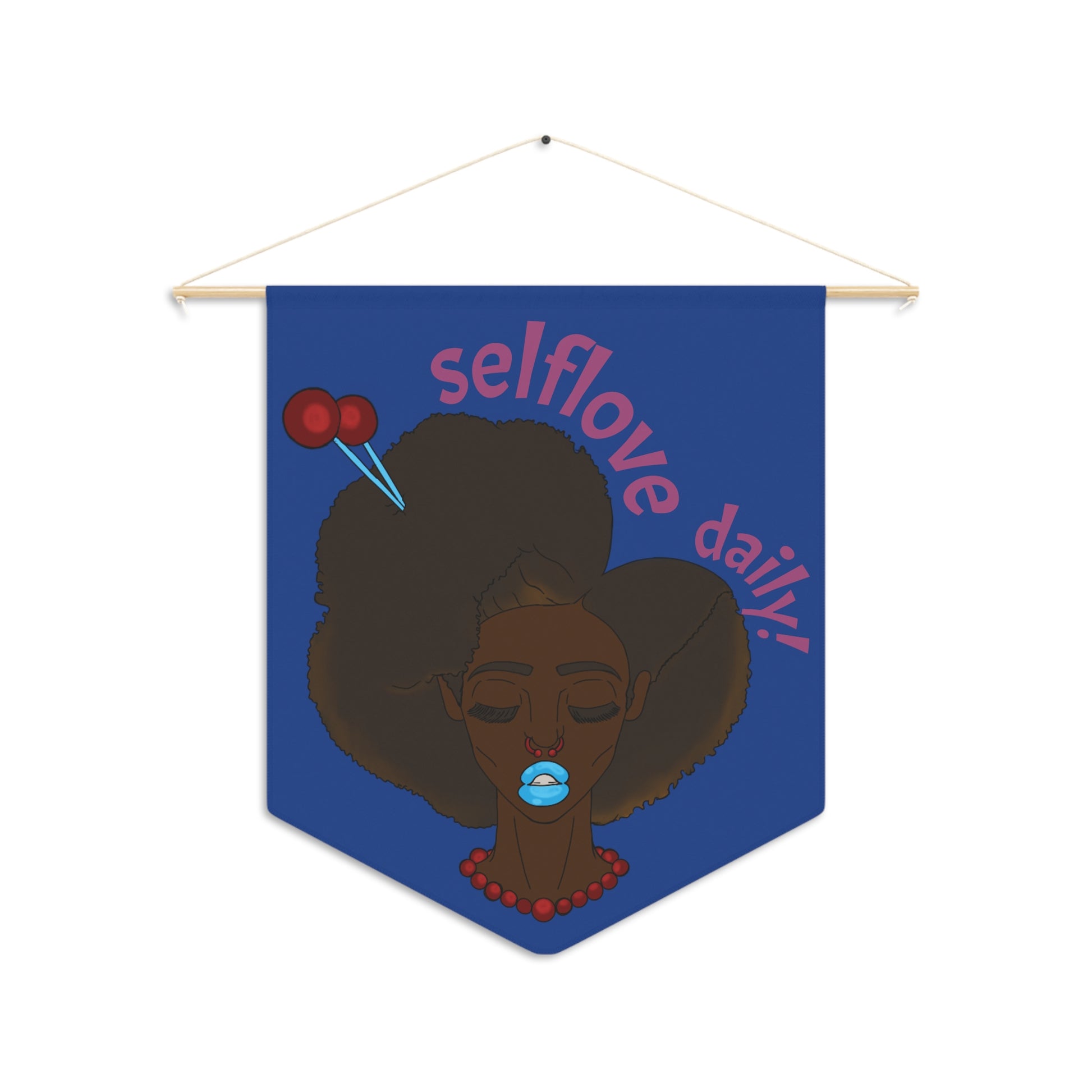 Self-Love Daily Wall Pennant, Inspirational Home Decor, Self Care Banner, Affirmation Wall Hanging, Motivational Art for Her