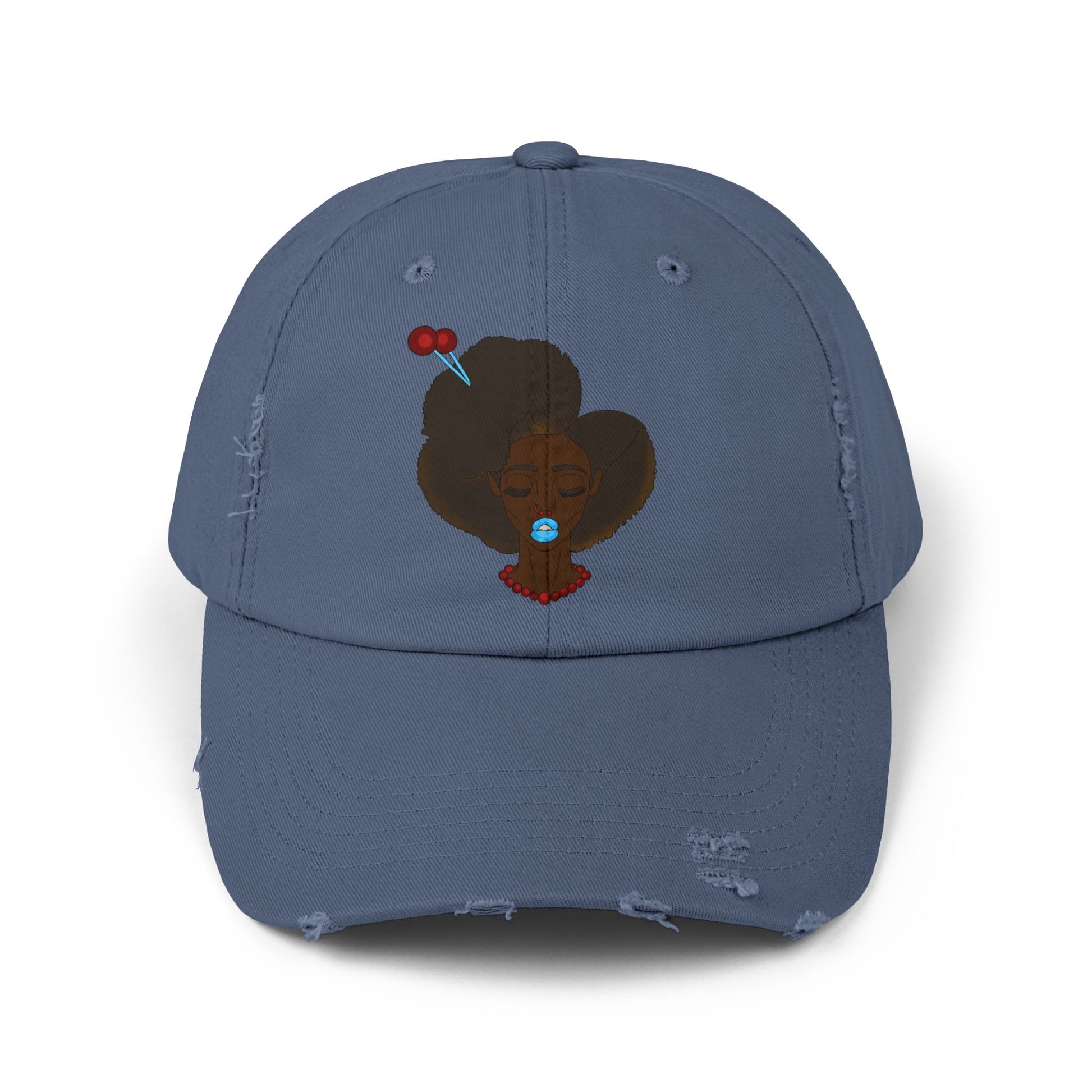 Unisex Distressed Cap with Unique Graphic, Trendy Hat for Everyday Wear, Ideal Gift for Her or Him, Summer Accessory, Casual Fashion