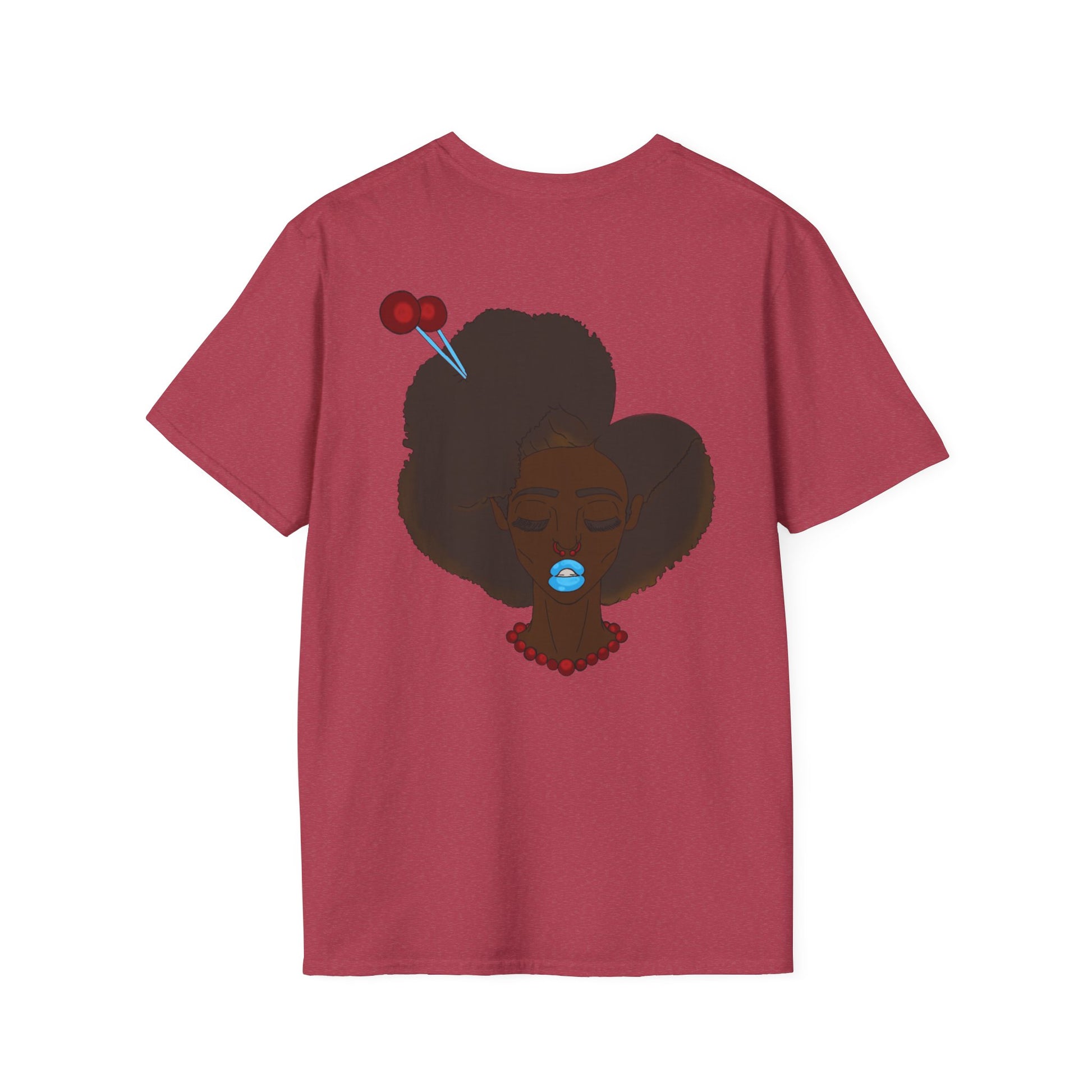Stylish Graphic Tee with Afro Chibi Design, Cute Casual Top, Gift for Her, Black T-Shirt for Fashion Lovers, Cool Everyday Wear