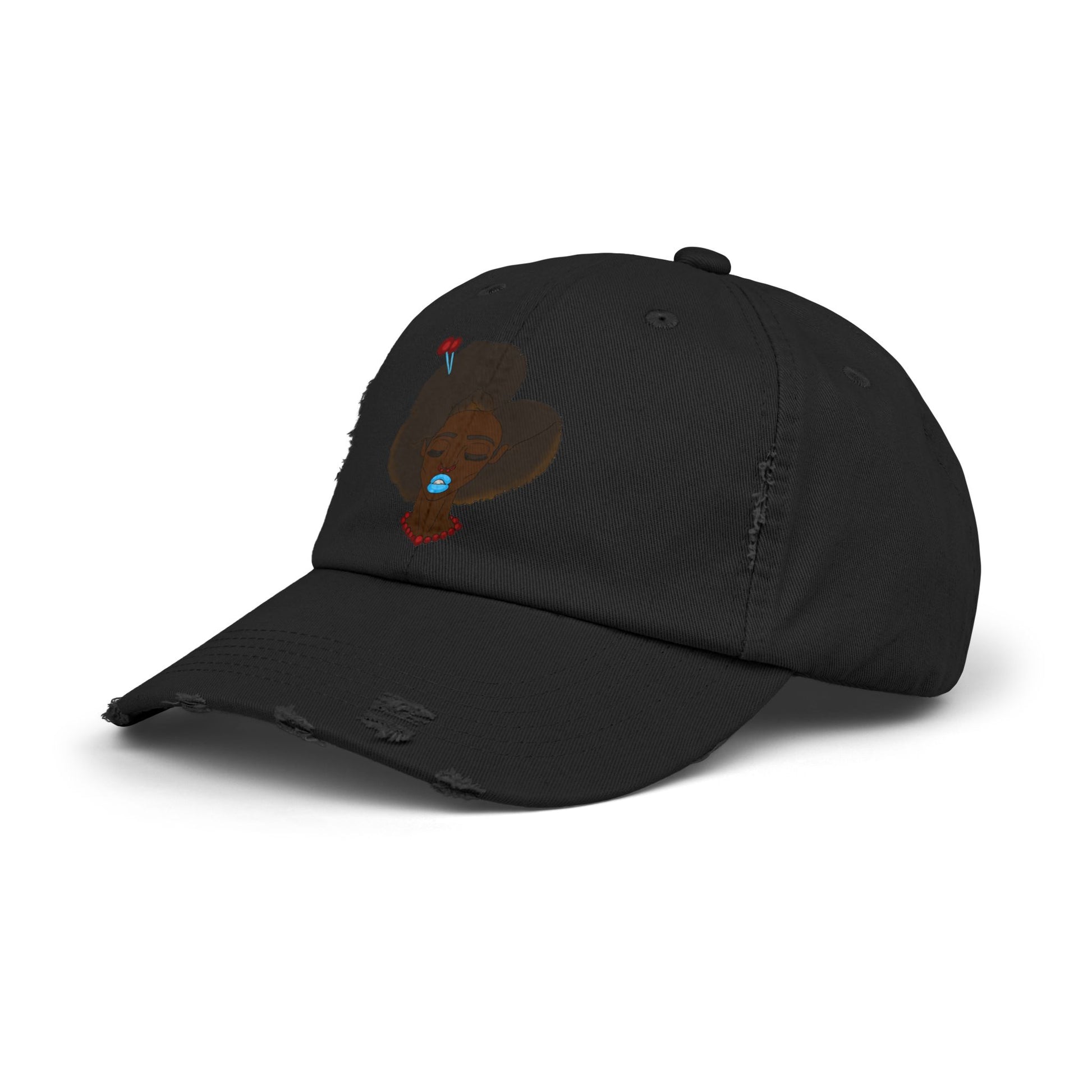Unisex Distressed Cap with Unique Graphic, Trendy Hat for Everyday Wear, Ideal Gift for Her or Him, Summer Accessory, Casual Fashion