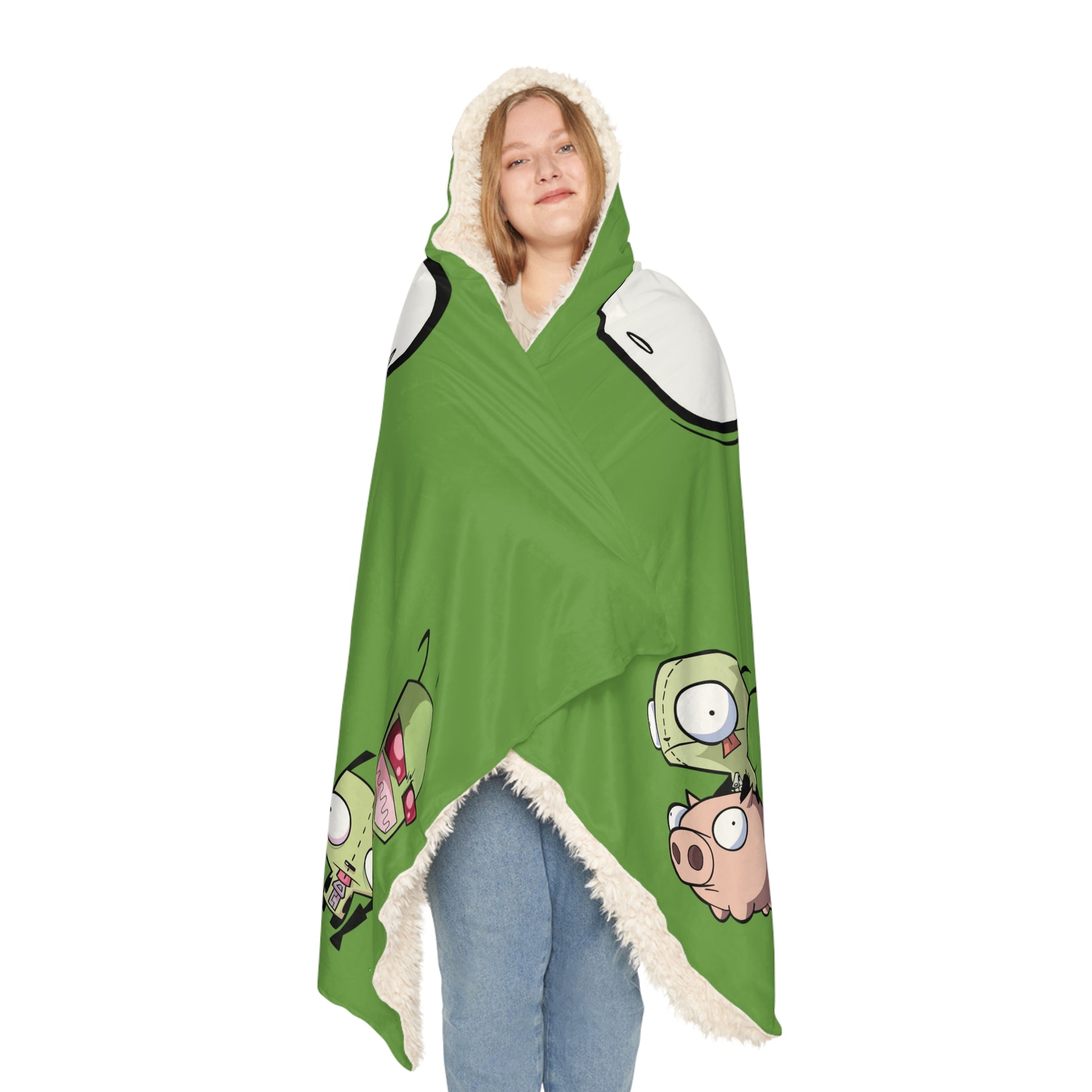Gir Cozy Cartoon Snuggle Blanket, Fun Hooded Blanket for Kids, Gift for Animation Fans, Soft Couch Throw, Ideal for Movie Nights