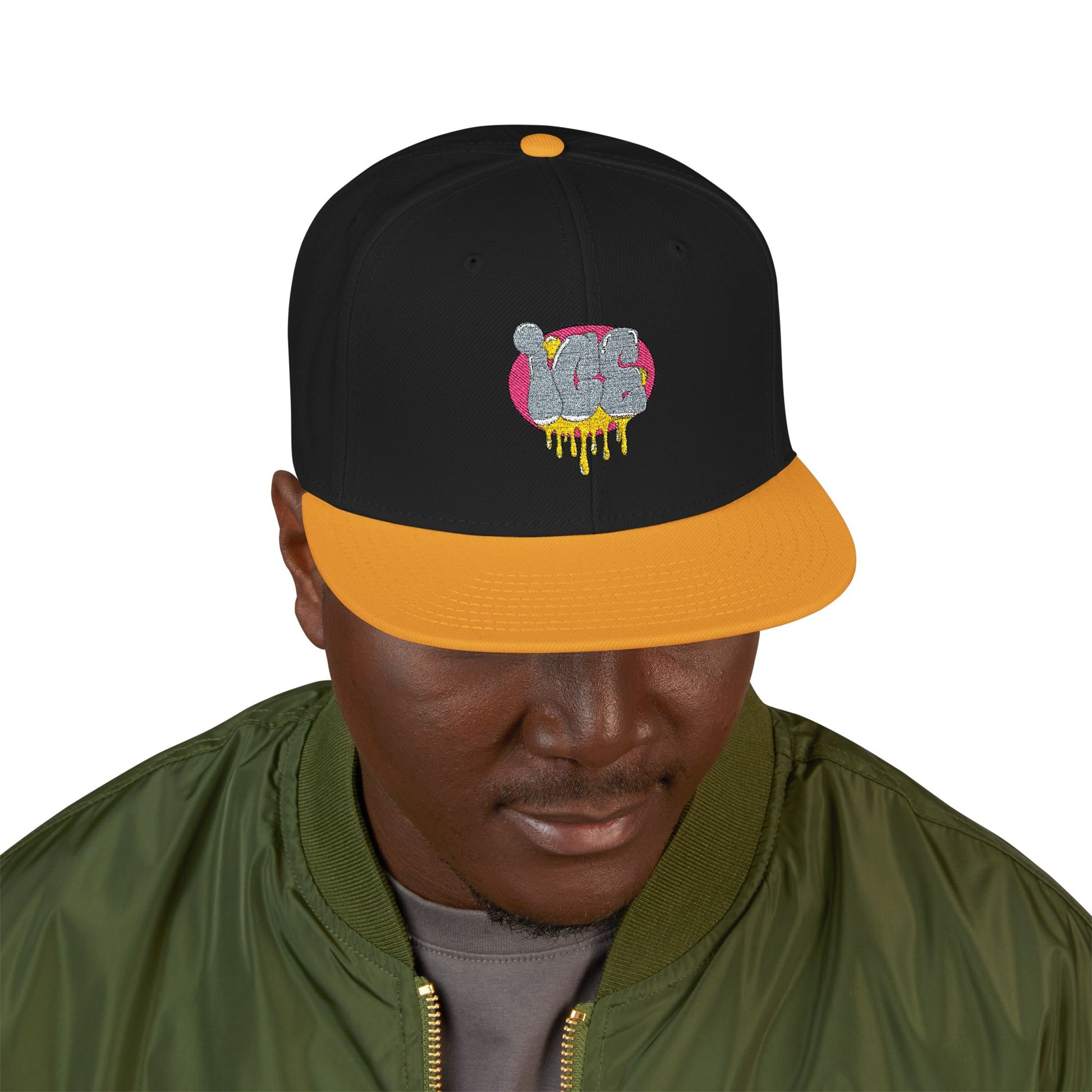 Glitter Drip Snapback Hat | Trendy Embroidered Cap for Casual Outfits, Gift for Streetwear Lovers, Summer Accessories, Unique Style