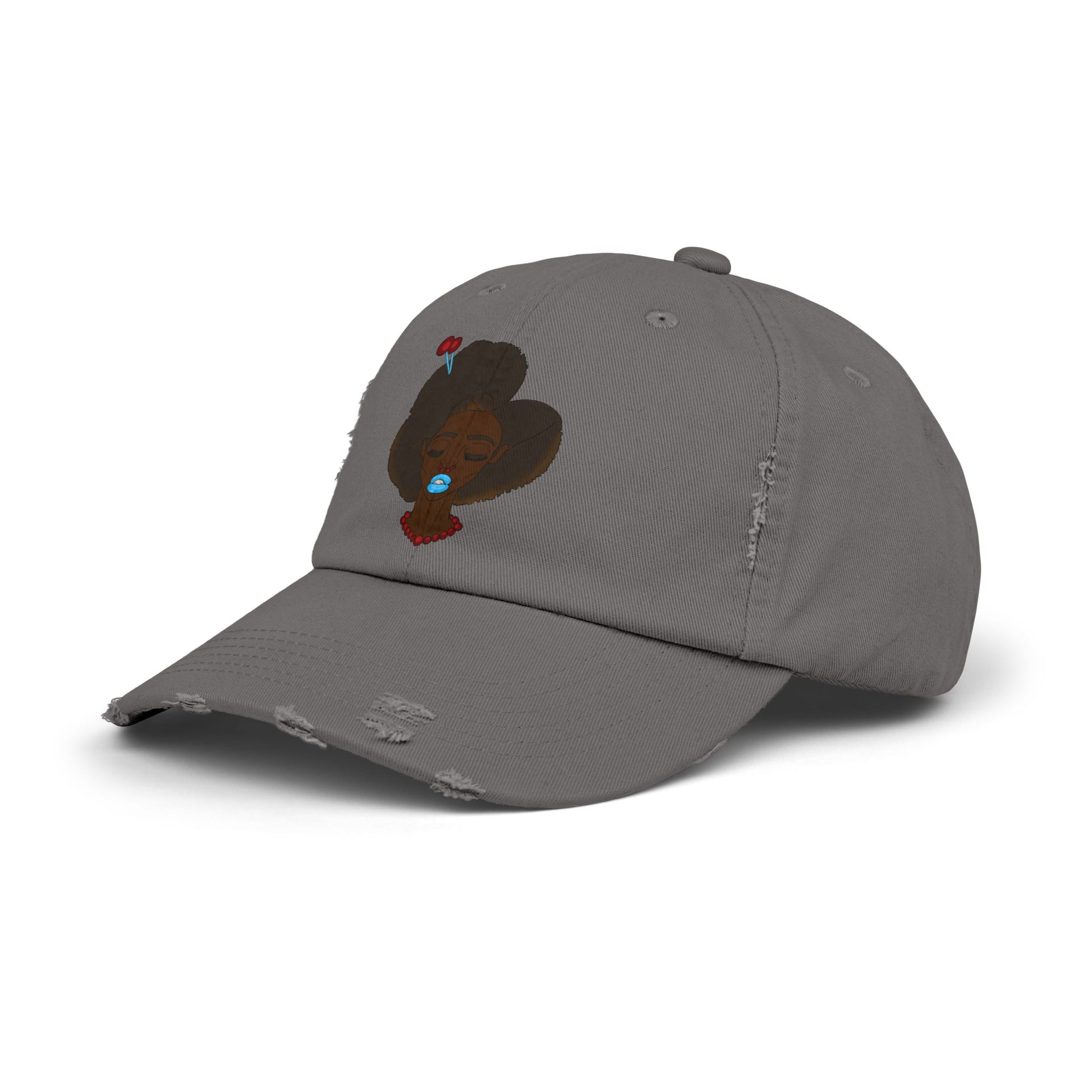 Unisex Distressed Cap with Unique Graphic, Trendy Hat for Everyday Wear, Ideal Gift for Her or Him, Summer Accessory, Casual Fashion