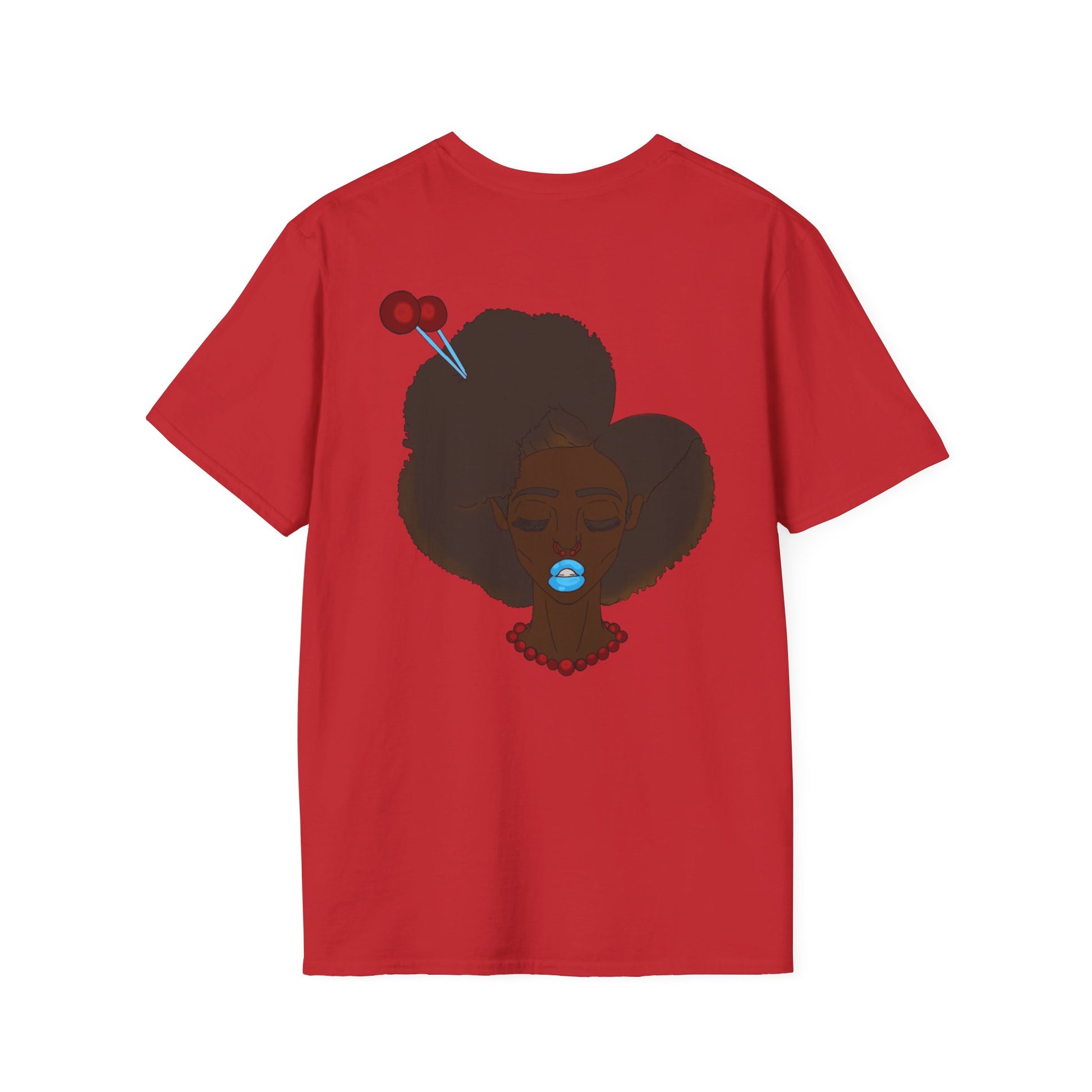 Stylish Graphic Tee with Afro Chibi Design, Cute Casual Top, Gift for Her, Black T-Shirt for Fashion Lovers, Cool Everyday Wear