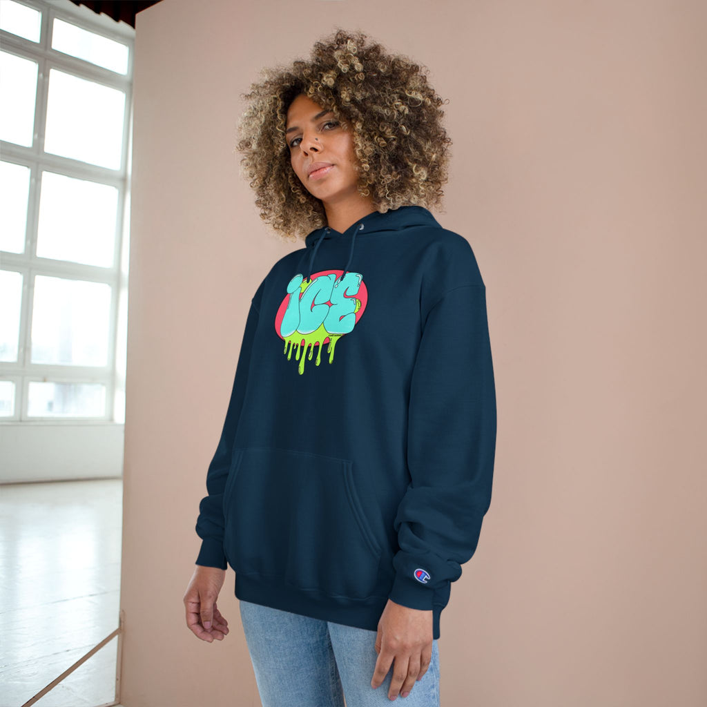 Ice Drip Champion Hoodie - Stylish Streetwear for Teens, Gift for Birthdays, Hip Hop Fashion, Cozy Casual Wear, Unique Graphic Sweatshirt