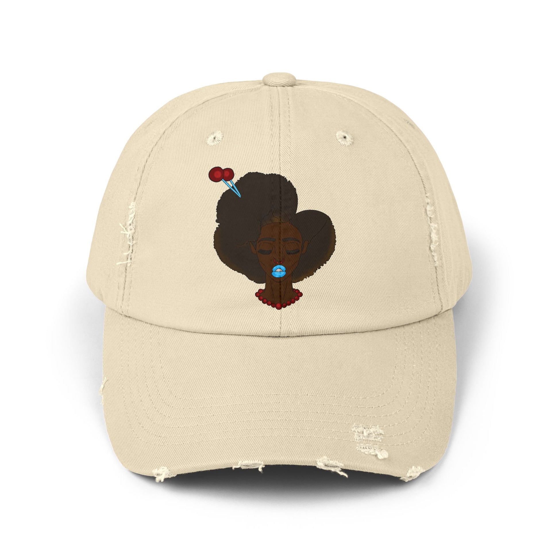 Unisex Distressed Cap with Unique Graphic, Trendy Hat for Everyday Wear, Ideal Gift for Her or Him, Summer Accessory, Casual Fashion