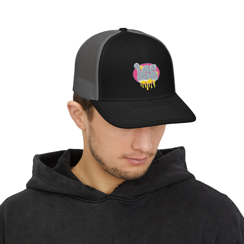 Cute Cat Embroidered Snapback Trucker Cap, Cat Lover Gift, Animal Hat, Adjustable Cap for Summer, Fashionable Headwear, Unique Accessories