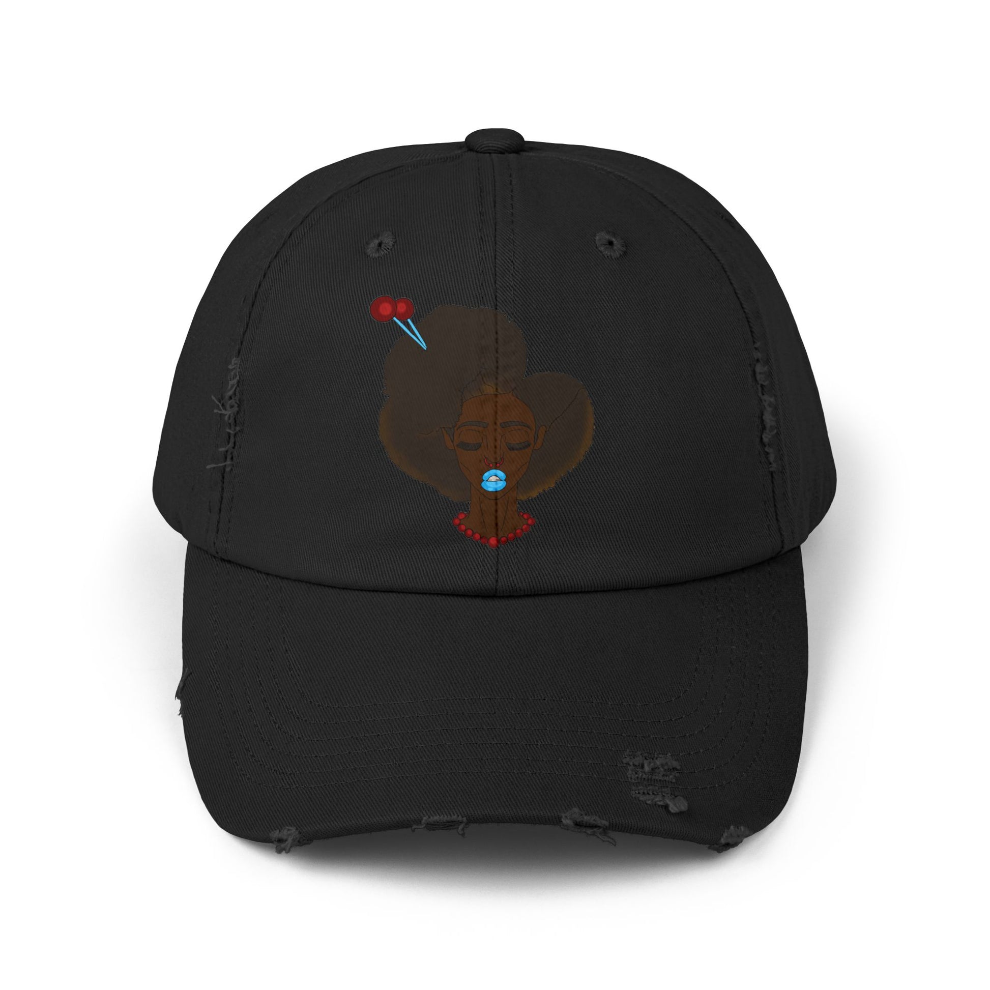 Unisex Distressed Cap with Unique Graphic, Trendy Hat for Everyday Wear, Ideal Gift for Her or Him, Summer Accessory, Casual Fashion
