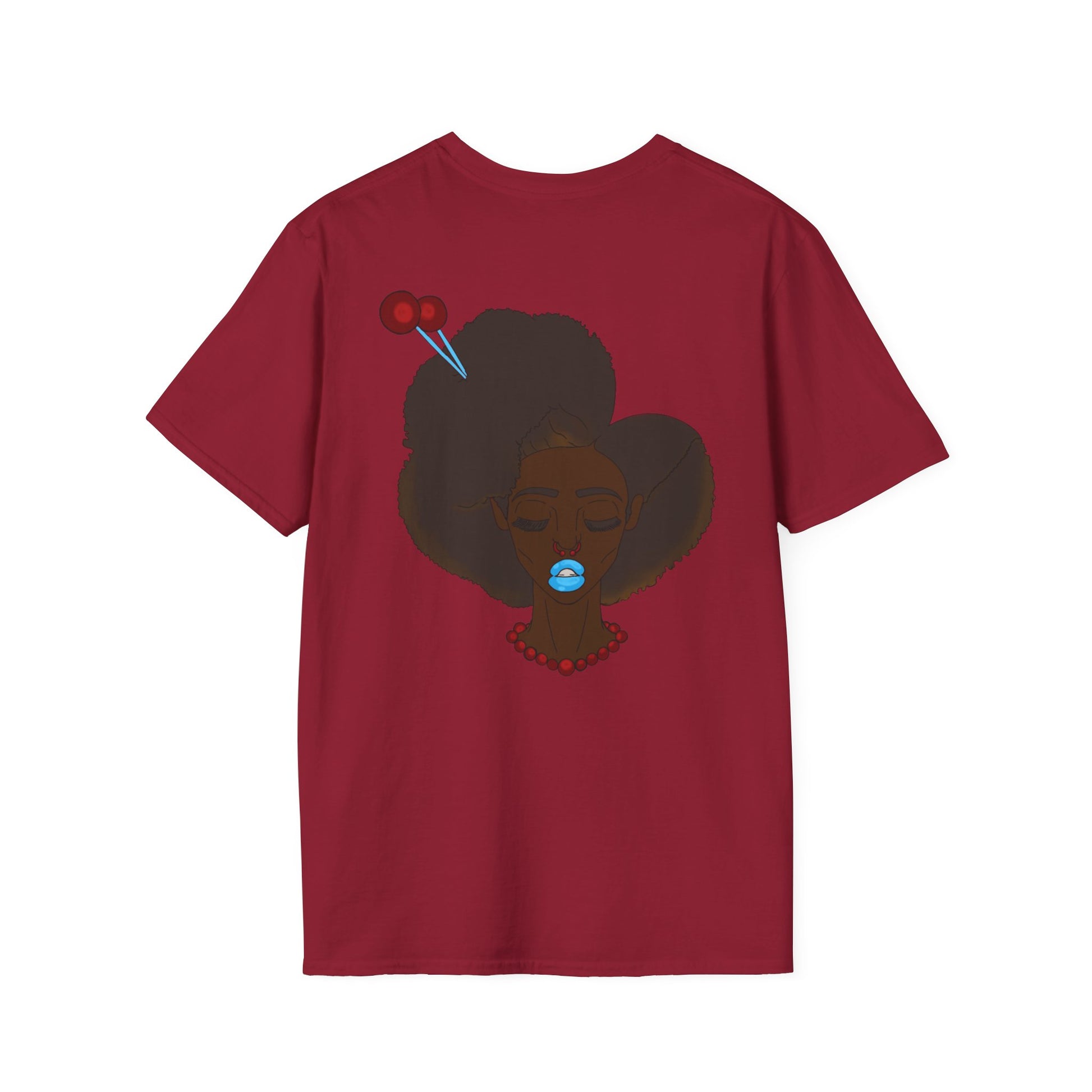 Stylish Graphic Tee with Afro Chibi Design, Cute Casual Top, Gift for Her, Black T-Shirt for Fashion Lovers, Cool Everyday Wear