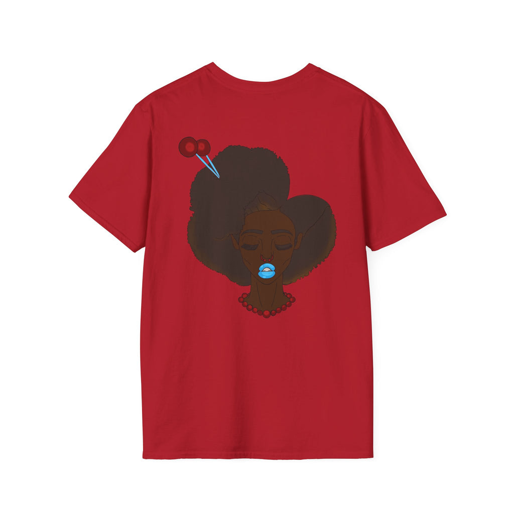 Stylish Graphic Tee with Afro Chibi Design, Cute Casual Top, Gift for Her, Black T-Shirt for Fashion Lovers, Cool Everyday Wear