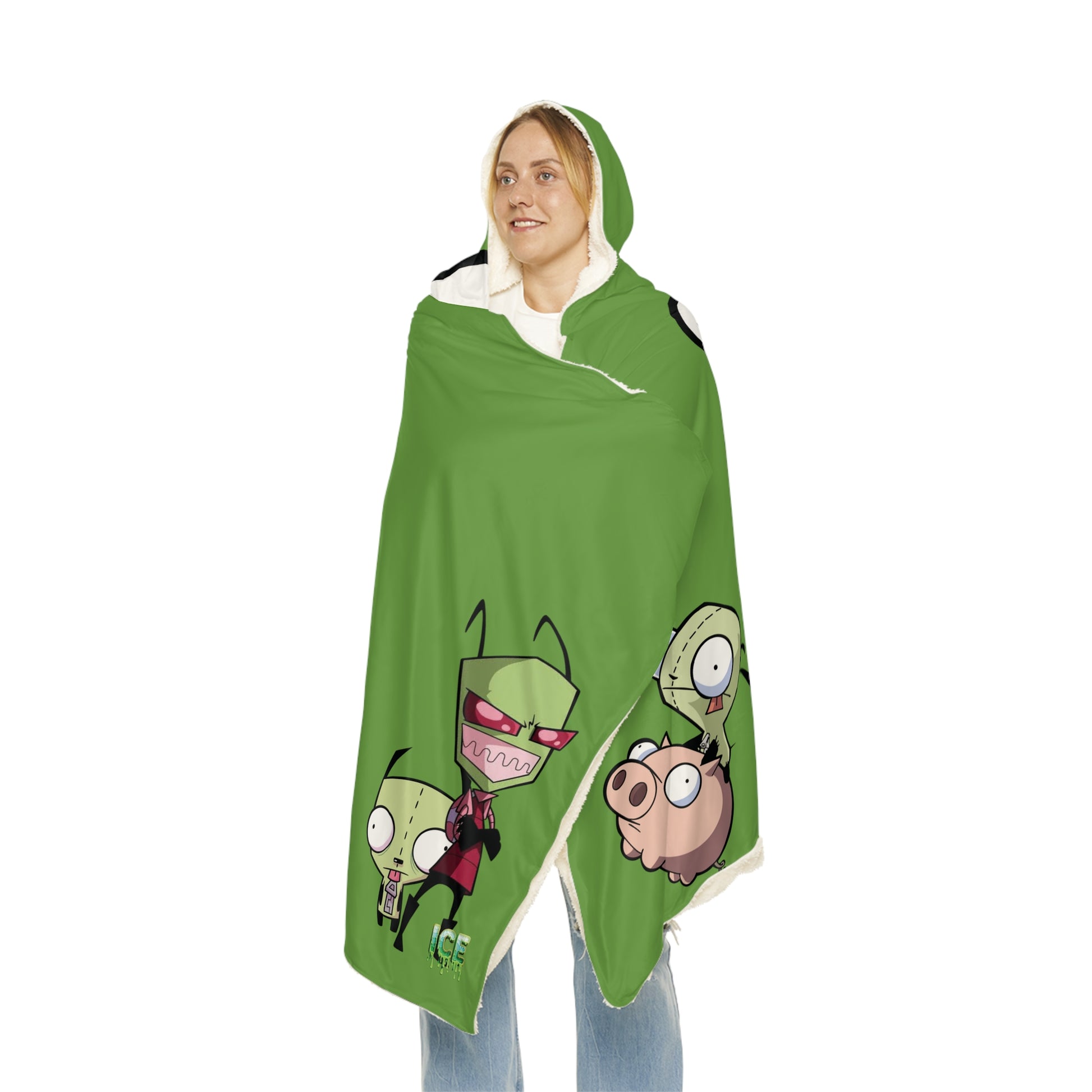 Gir Cozy Cartoon Snuggle Blanket, Fun Hooded Blanket for Kids, Gift for Animation Fans, Soft Couch Throw, Ideal for Movie Nights