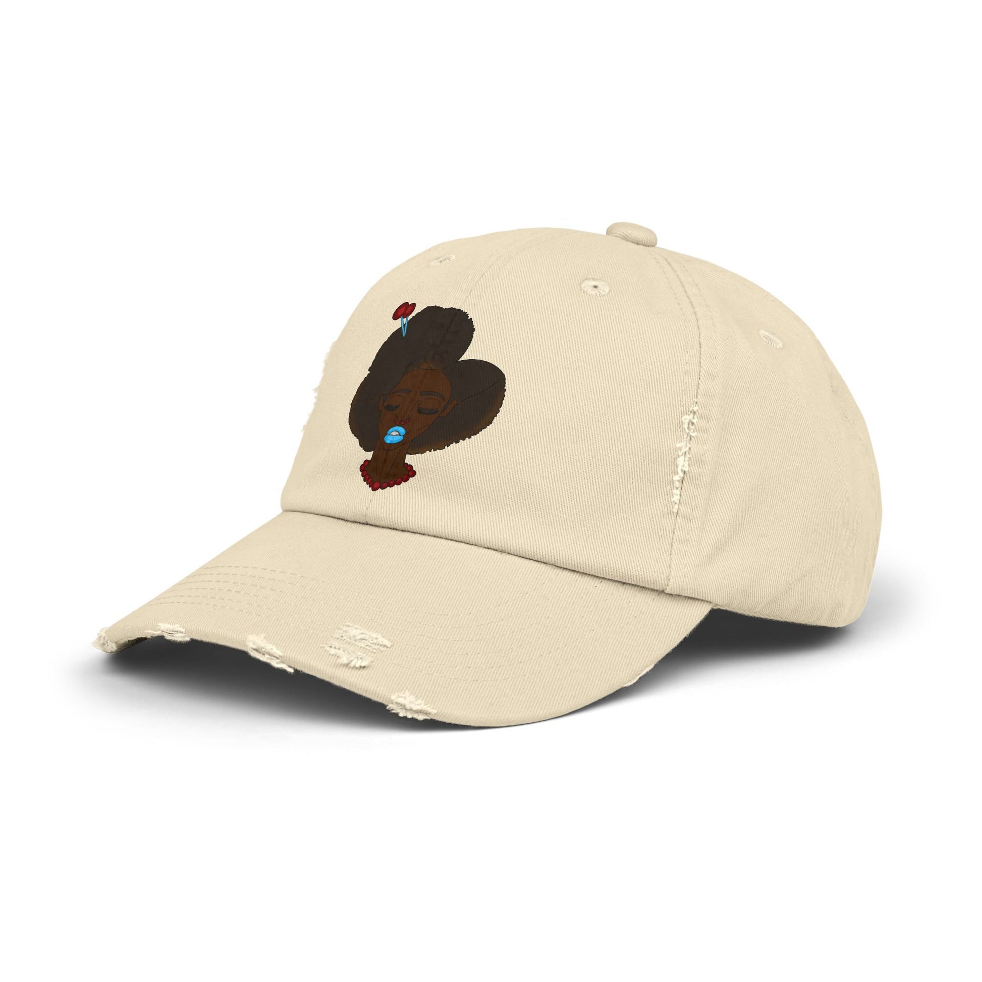 Unisex Distressed Cap with Unique Graphic, Trendy Hat for Everyday Wear, Ideal Gift for Her or Him, Summer Accessory, Casual Fashion