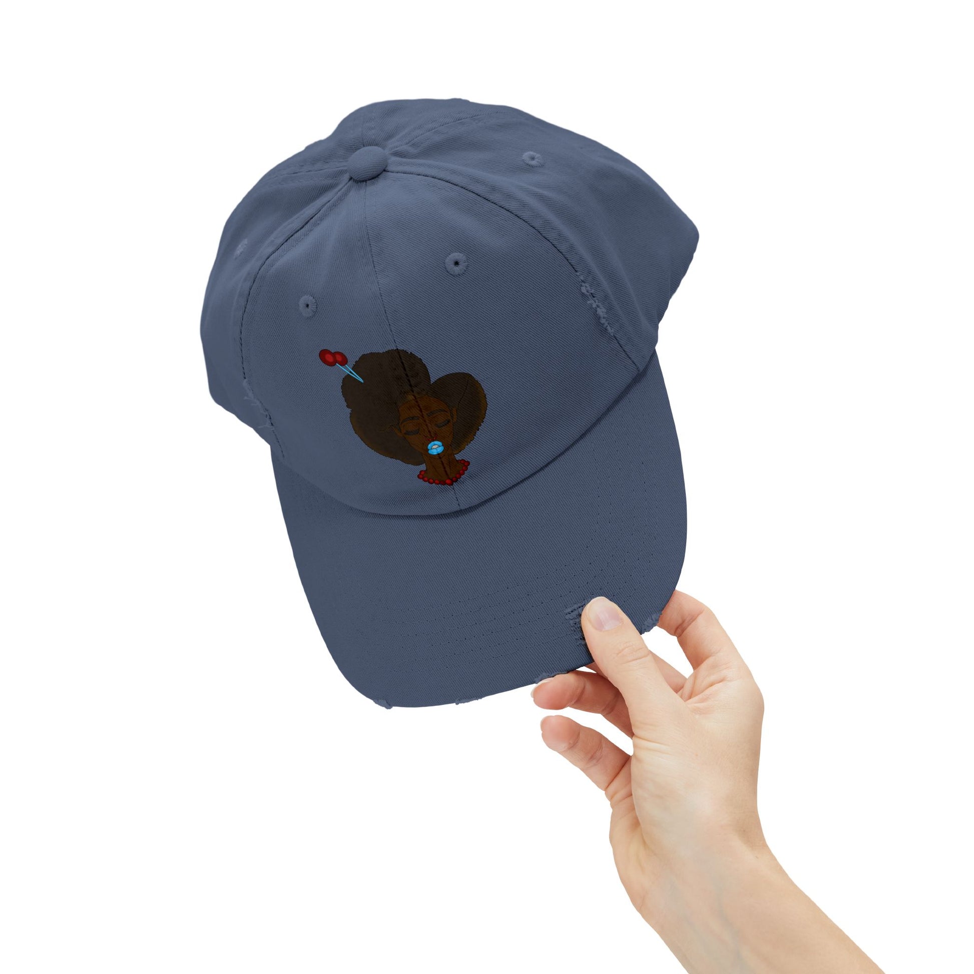 Unisex Distressed Cap with Unique Graphic, Trendy Hat for Everyday Wear, Ideal Gift for Her or Him, Summer Accessory, Casual Fashion