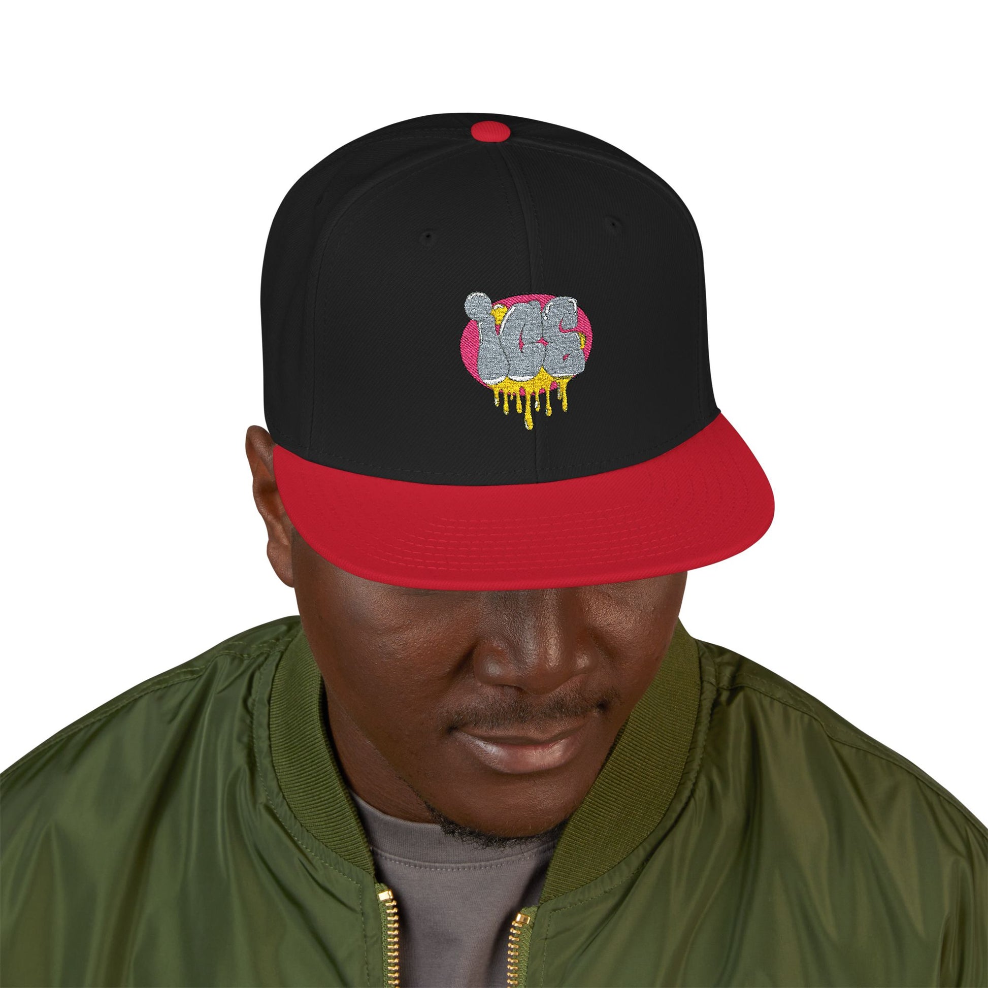 Glitter Drip Snapback Hat | Trendy Embroidered Cap for Casual Outfits, Gift for Streetwear Lovers, Summer Accessories, Unique Style