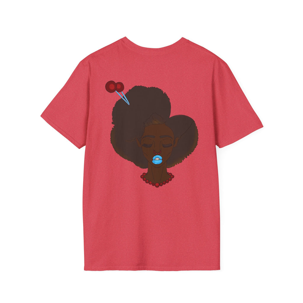 Stylish Graphic Tee with Afro Chibi Design, Cute Casual Top, Gift for Her, Black T-Shirt for Fashion Lovers, Cool Everyday Wear
