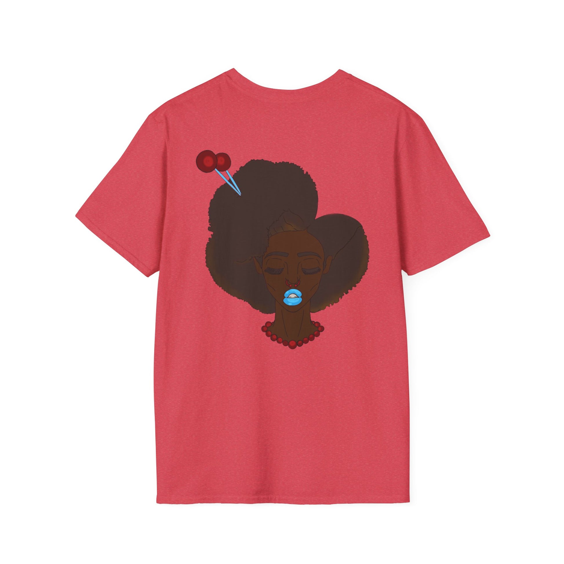 Stylish Graphic Tee with Afro Chibi Design, Cute Casual Top, Gift for Her, Black T-Shirt for Fashion Lovers, Cool Everyday Wear