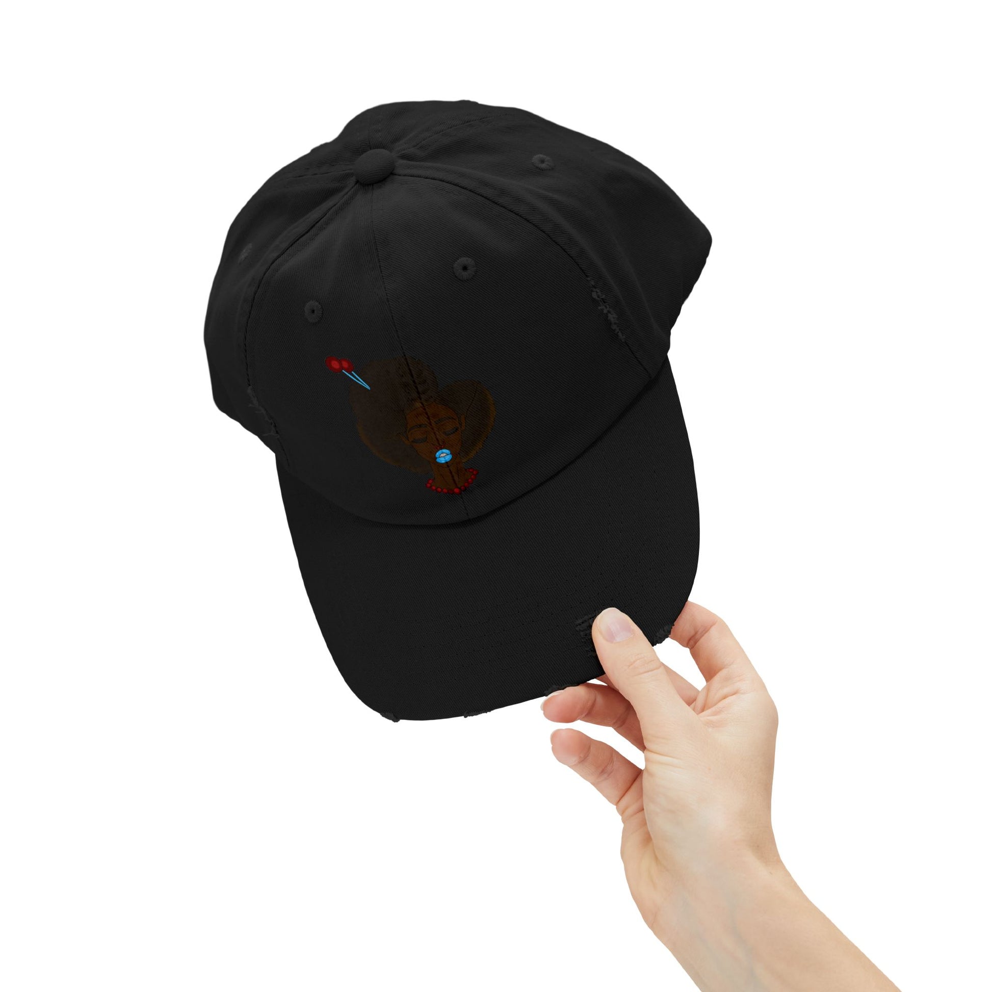 Unisex Distressed Cap with Unique Graphic, Trendy Hat for Everyday Wear, Ideal Gift for Her or Him, Summer Accessory, Casual Fashion