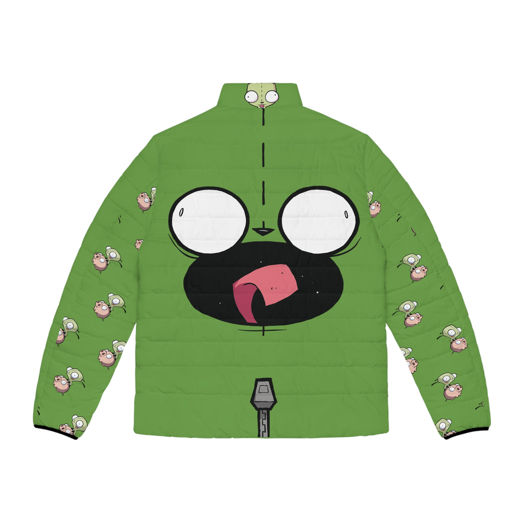 Men's Fun Puffer Jacket, Stylish Outerwear, Cartoon Graphic Coat, Casual Wear, Ideal for Fall and Winter, Unique Gift for Him
