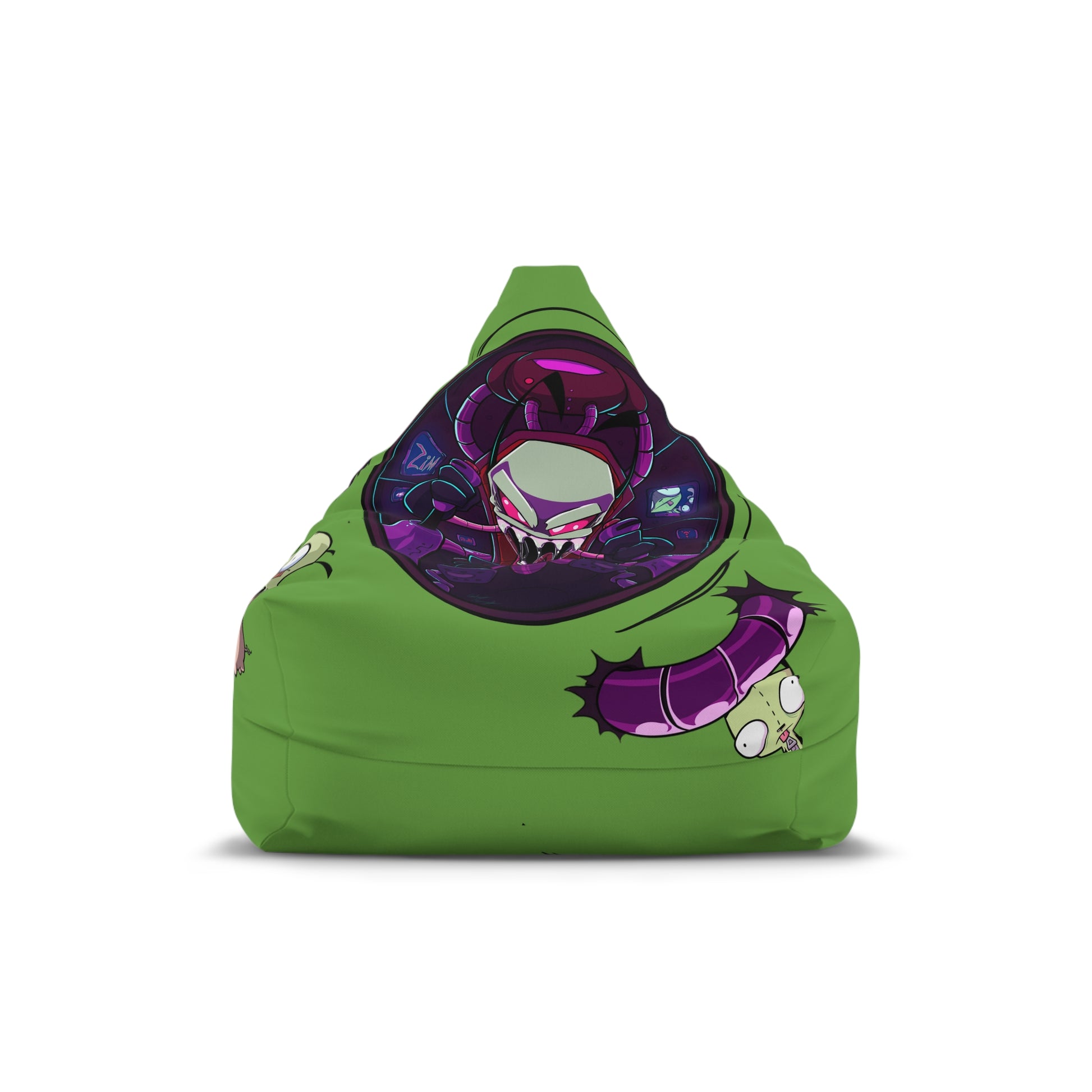 Invader Zim Vibrant Cartoon Bean Bag Chair Cover for Kids, Fun Playroom Decor, Anime Style Lounge Chair, Gaming Room Essential, Kids' Bedroom Accessory
