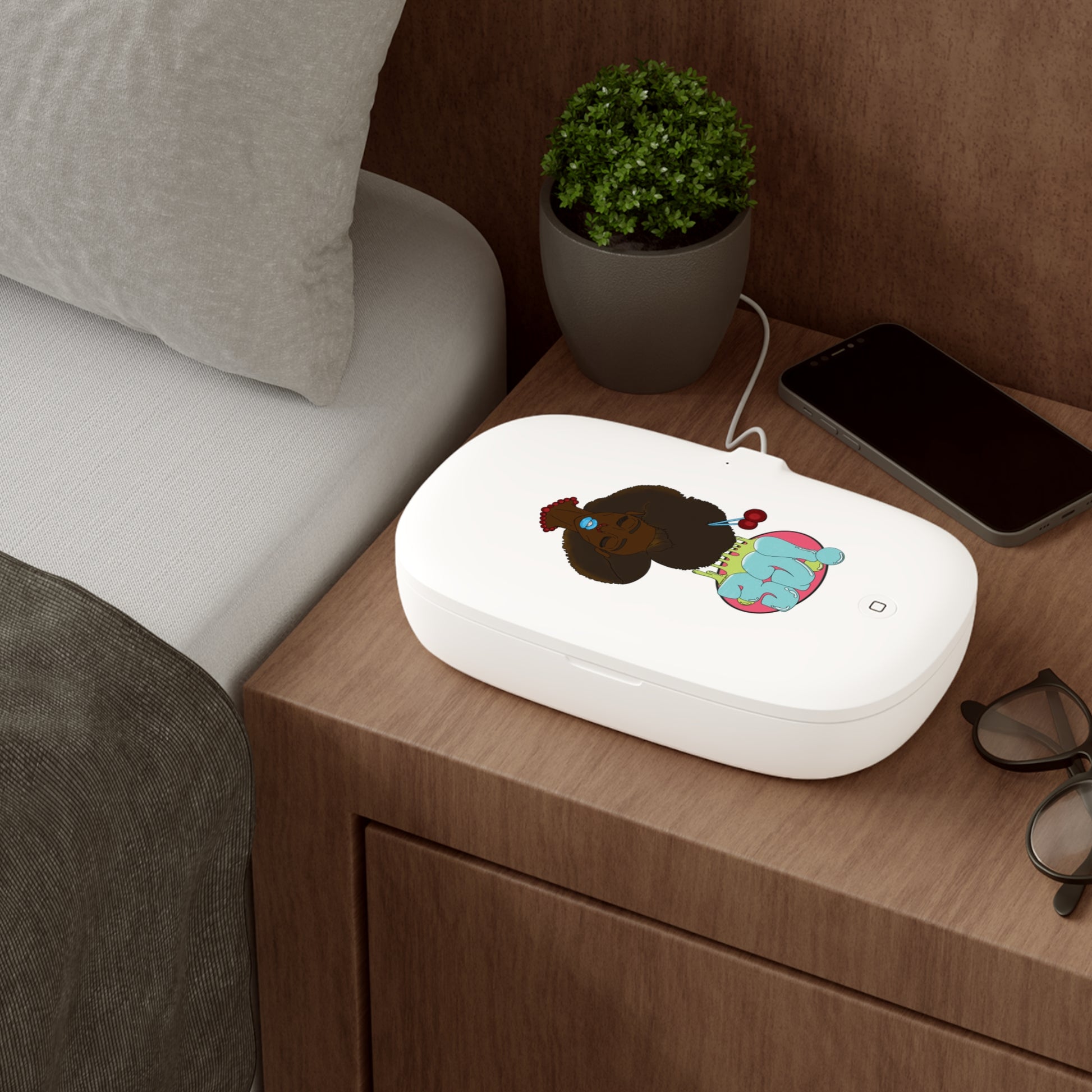 UV Phone Sanitizer & Wireless Charging Pad - Fun & Functional, Perfect Gift for Tech Lovers, Ideal for Home/Office, Clean & Charge