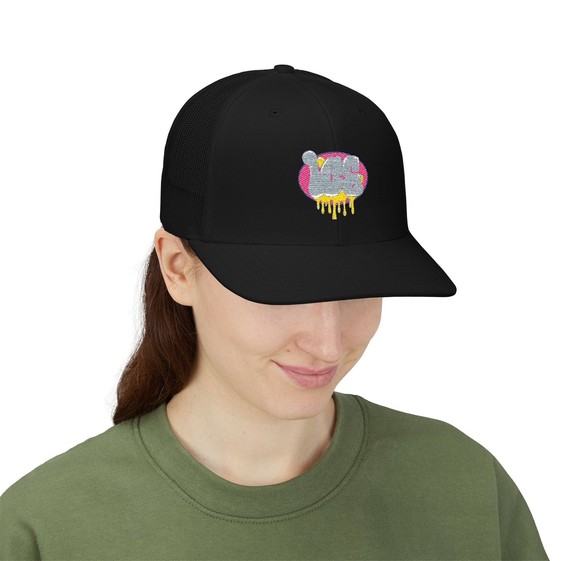 Cute Cat Embroidered Snapback Trucker Cap, Cat Lover Gift, Animal Hat, Adjustable Cap for Summer, Fashionable Headwear, Unique Accessories