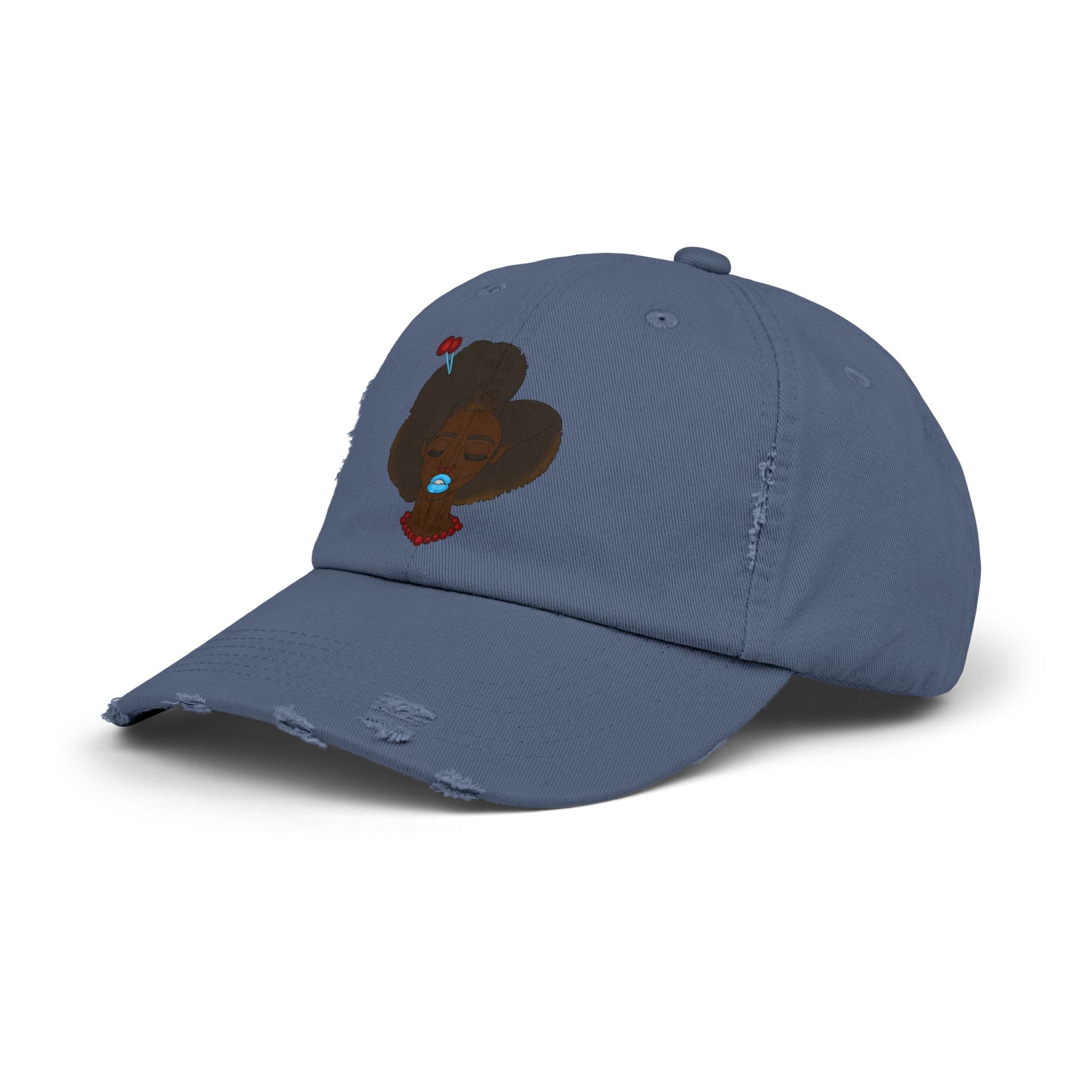 Unisex Distressed Cap with Unique Graphic, Trendy Hat for Everyday Wear, Ideal Gift for Her or Him, Summer Accessory, Casual Fashion