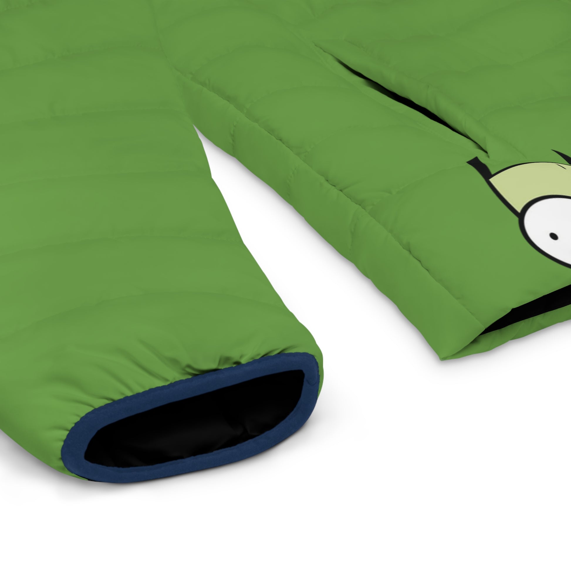 Men's Fun Puffer Jacket, Stylish Outerwear, Cartoon Graphic Coat, Casual Wear, Ideal for Fall and Winter, Unique Gift for Him