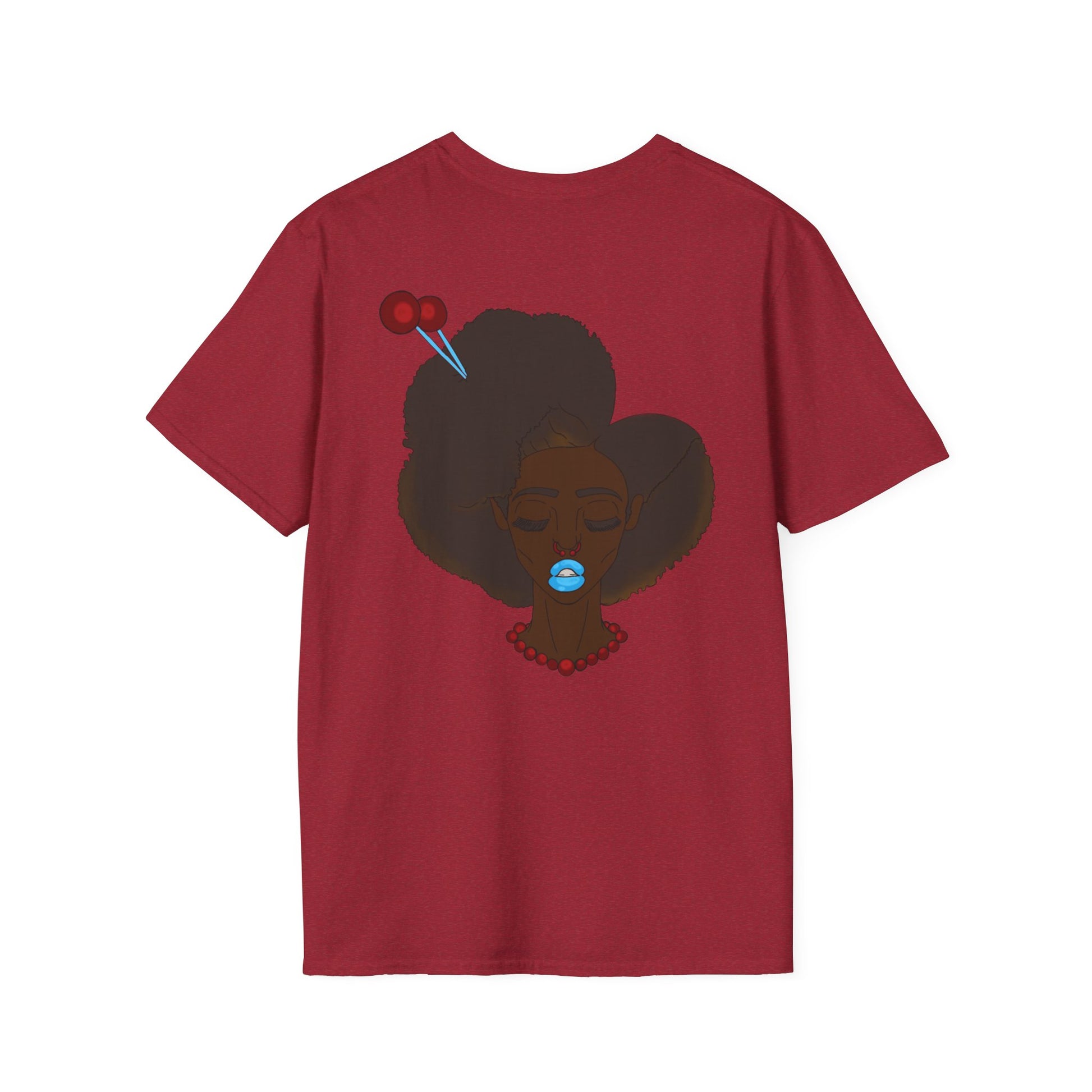Stylish Graphic Tee with Afro Chibi Design, Cute Casual Top, Gift for Her, Black T-Shirt for Fashion Lovers, Cool Everyday Wear
