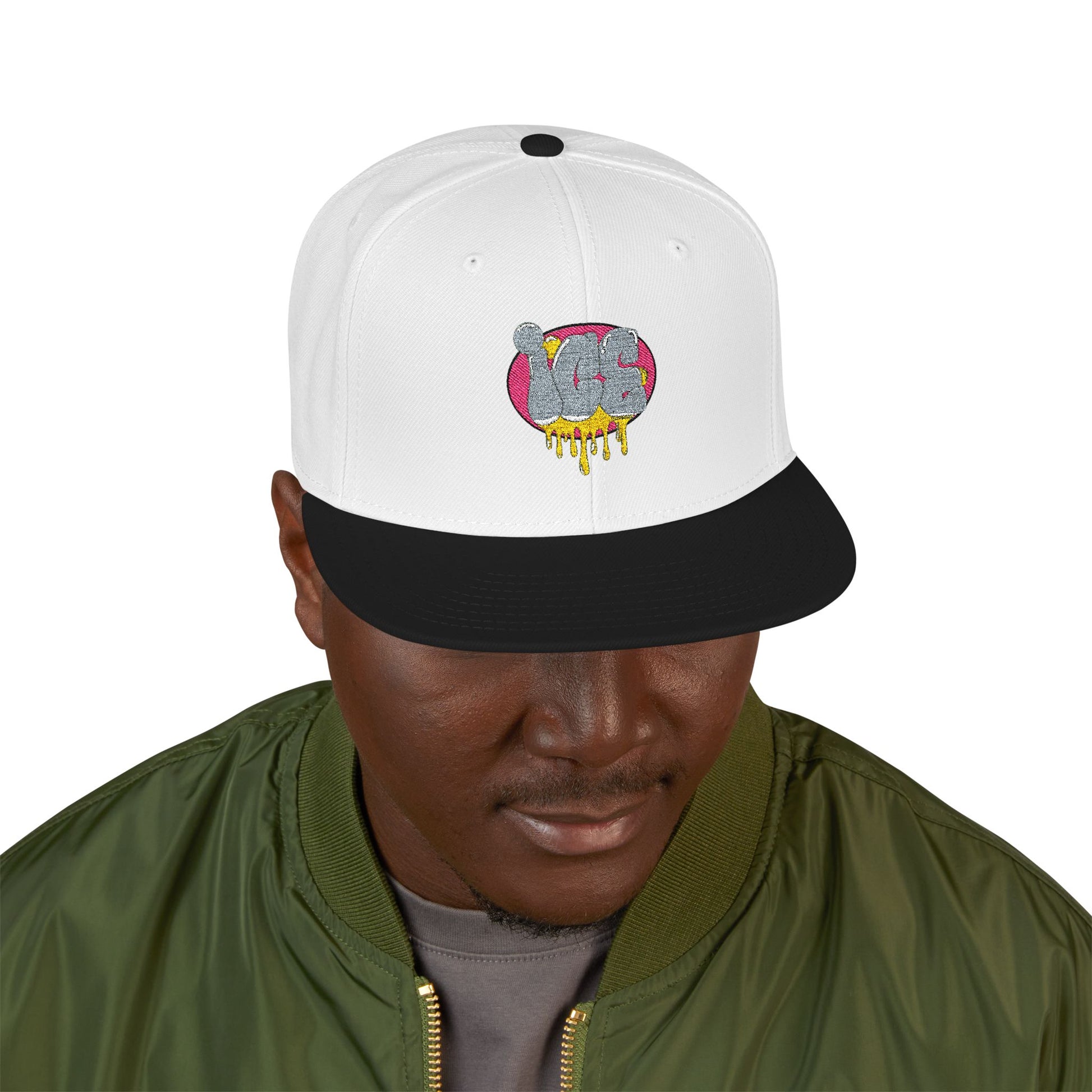 Glitter Drip Snapback Hat | Trendy Embroidered Cap for Casual Outfits, Gift for Streetwear Lovers, Summer Accessories, Unique Style