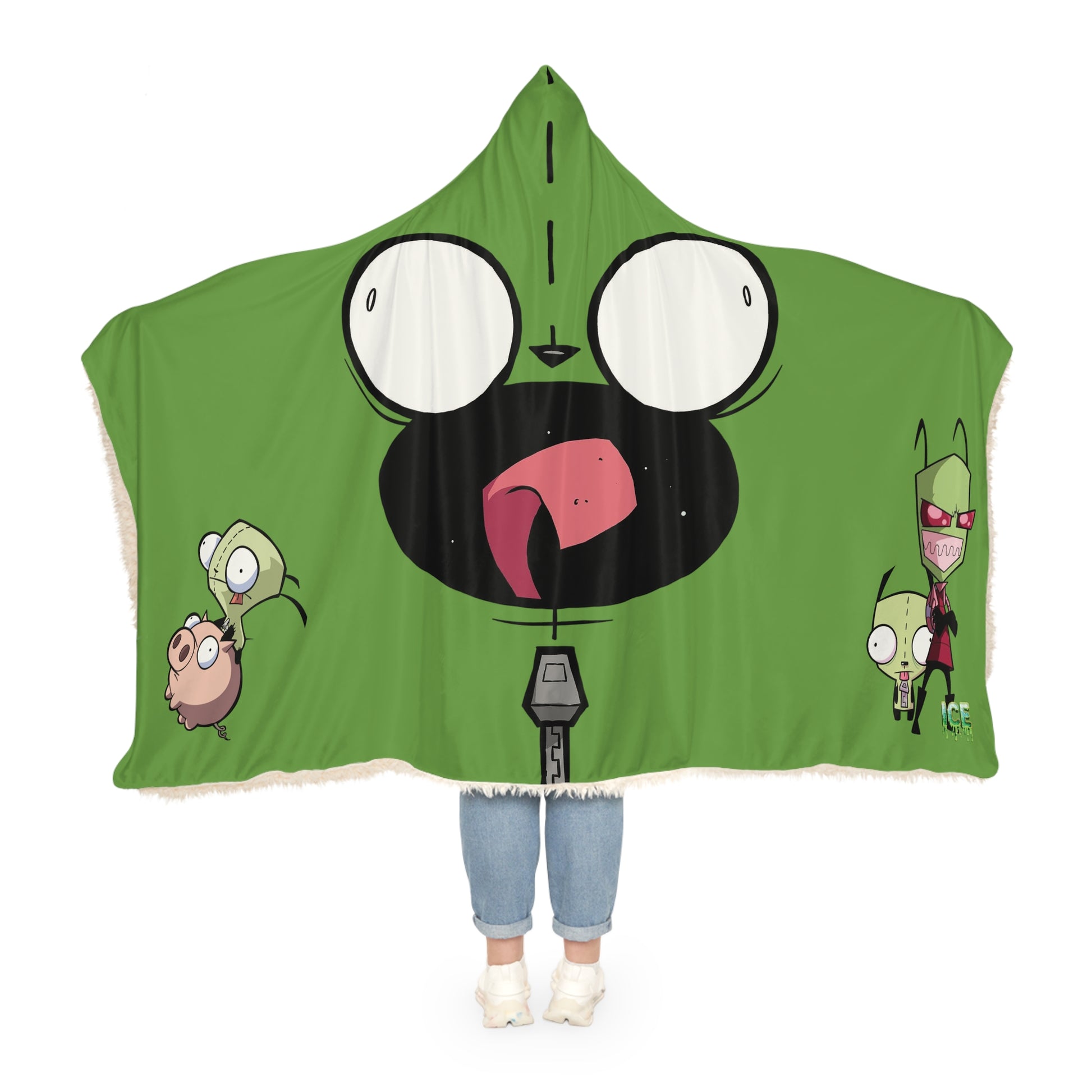 Gir Cozy Cartoon Snuggle Blanket, Fun Hooded Blanket for Kids, Gift for Animation Fans, Soft Couch Throw, Ideal for Movie Nights