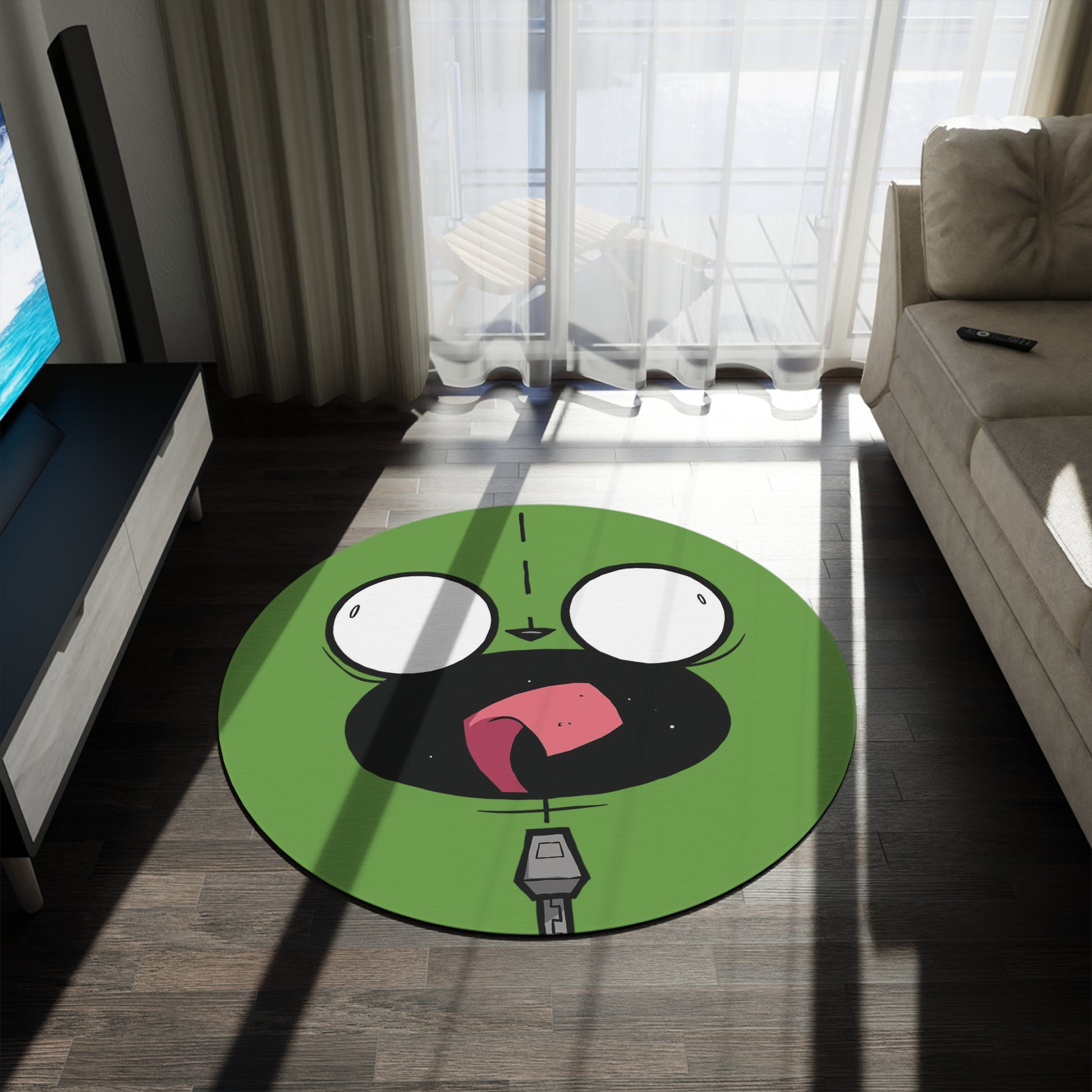 Gir-Themed Round Rug, Playroom Decor, Pet Lover Gift, Kids Room, Cozy Home Accessory
