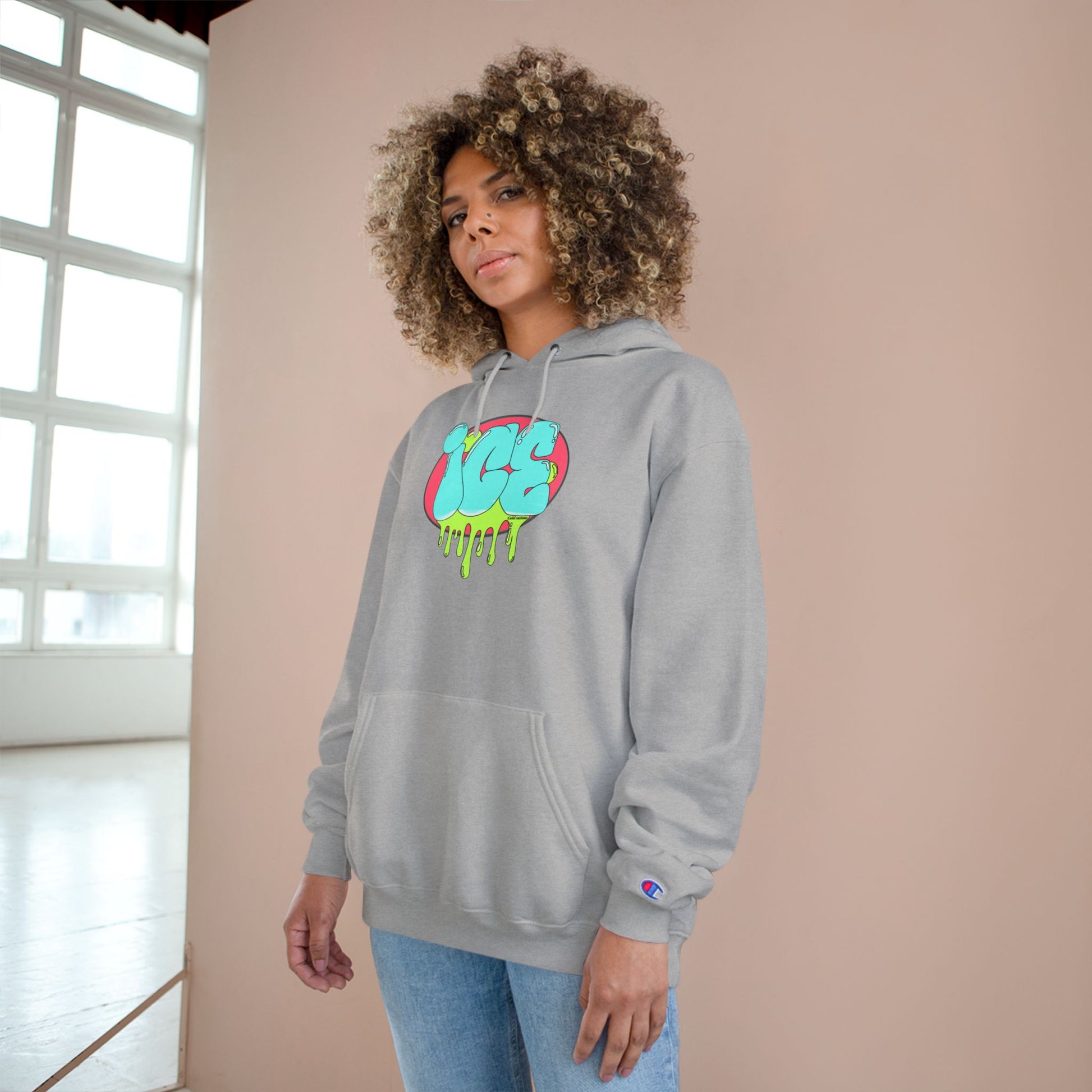 Ice Drip Champion Hoodie - Stylish Streetwear for Teens, Gift for Birthdays, Hip Hop Fashion, Cozy Casual Wear, Unique Graphic Sweatshirt